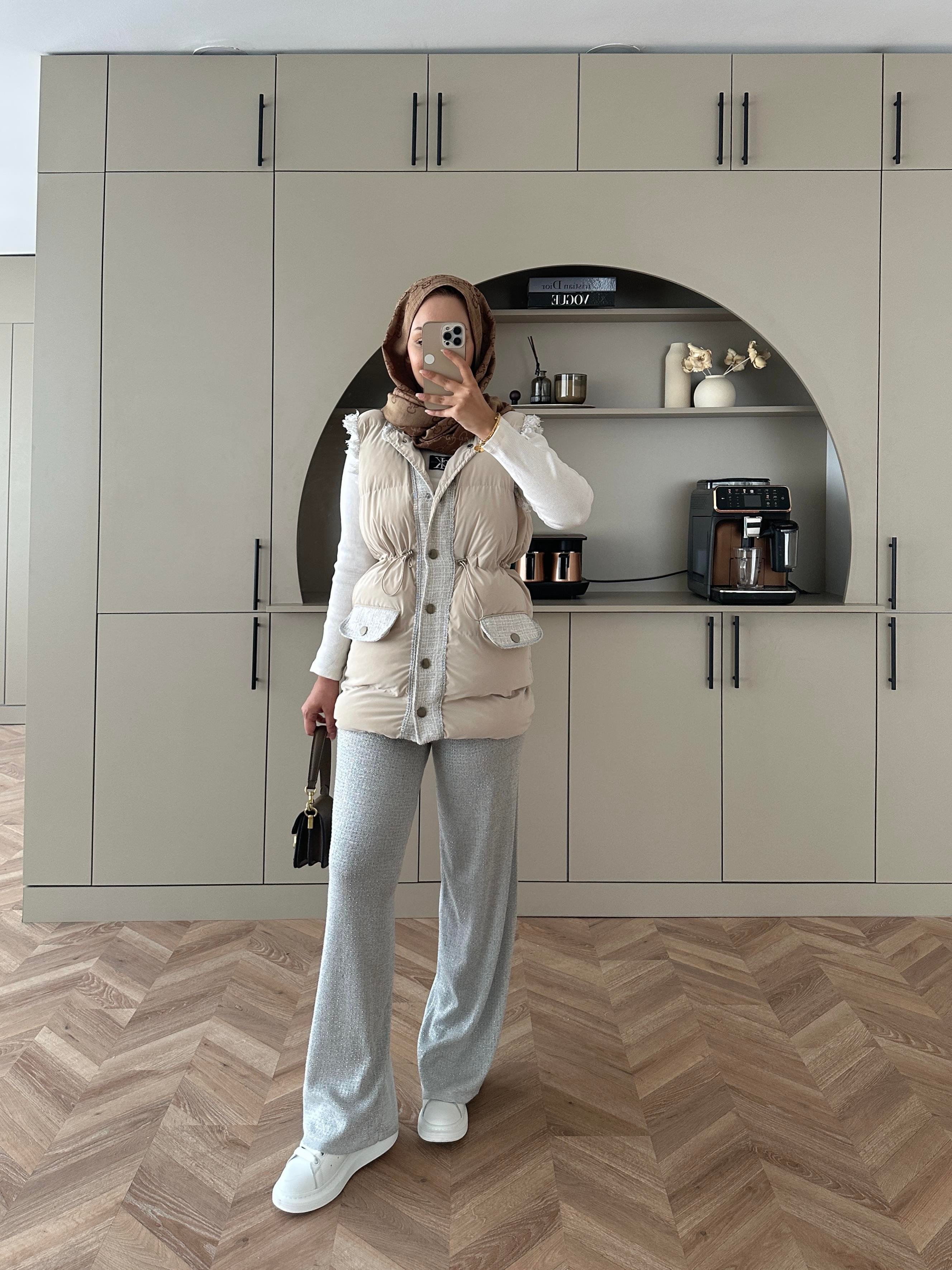 Mercy Şişme Yelek Krem