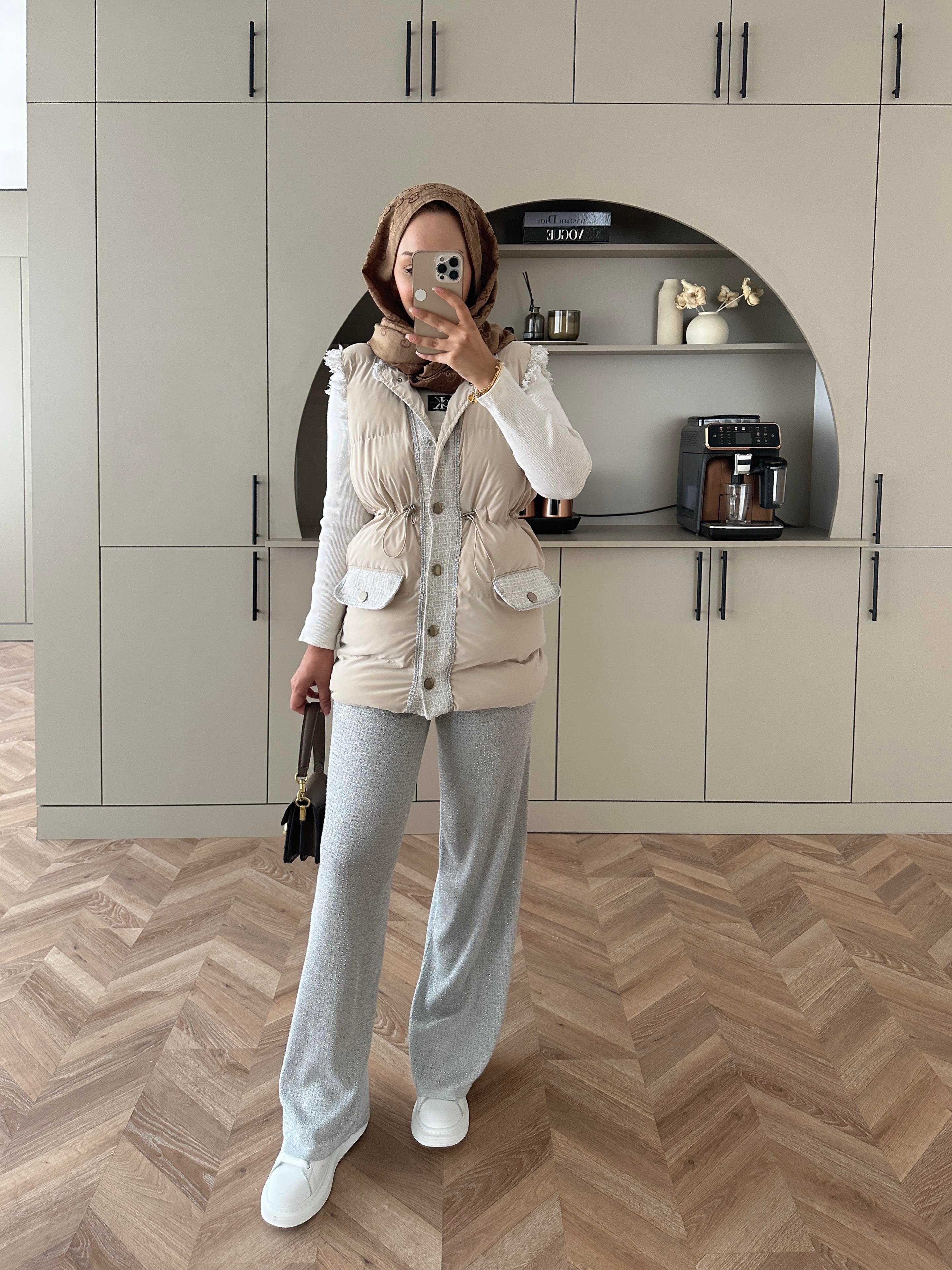 Mercy Şişme Yelek Krem