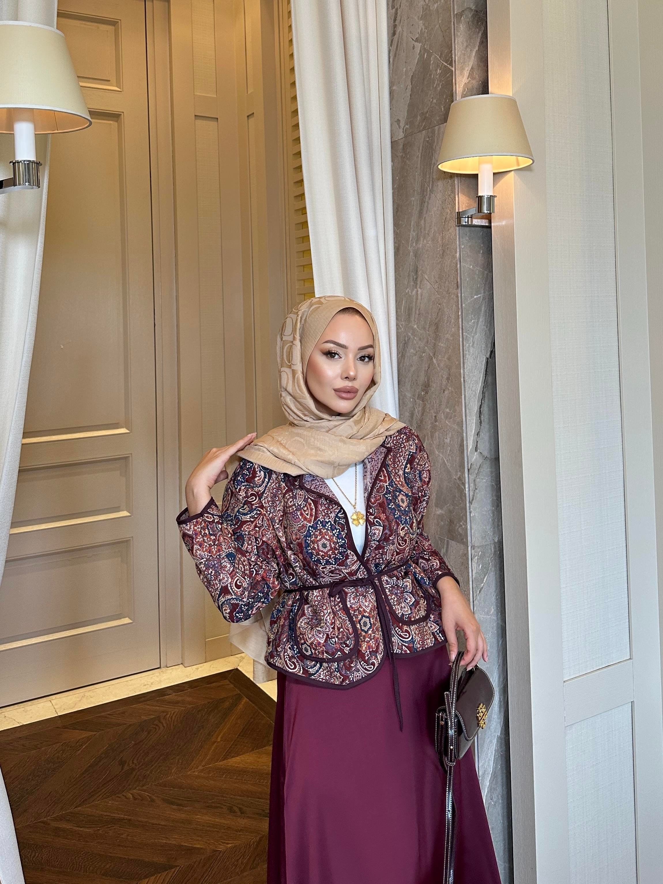 Mina Jakar Ceket Bordo