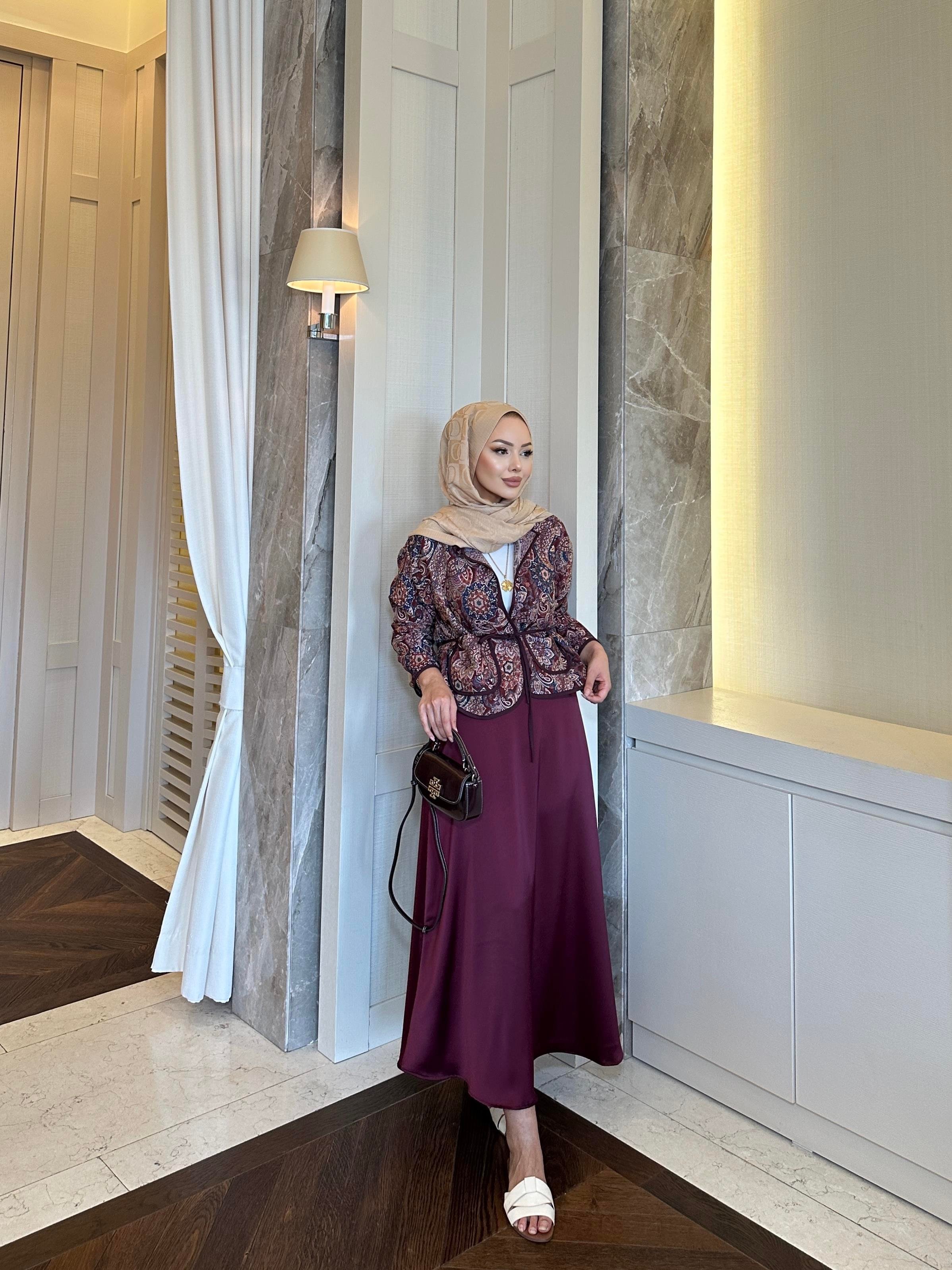 Mina Jakar Ceket Bordo