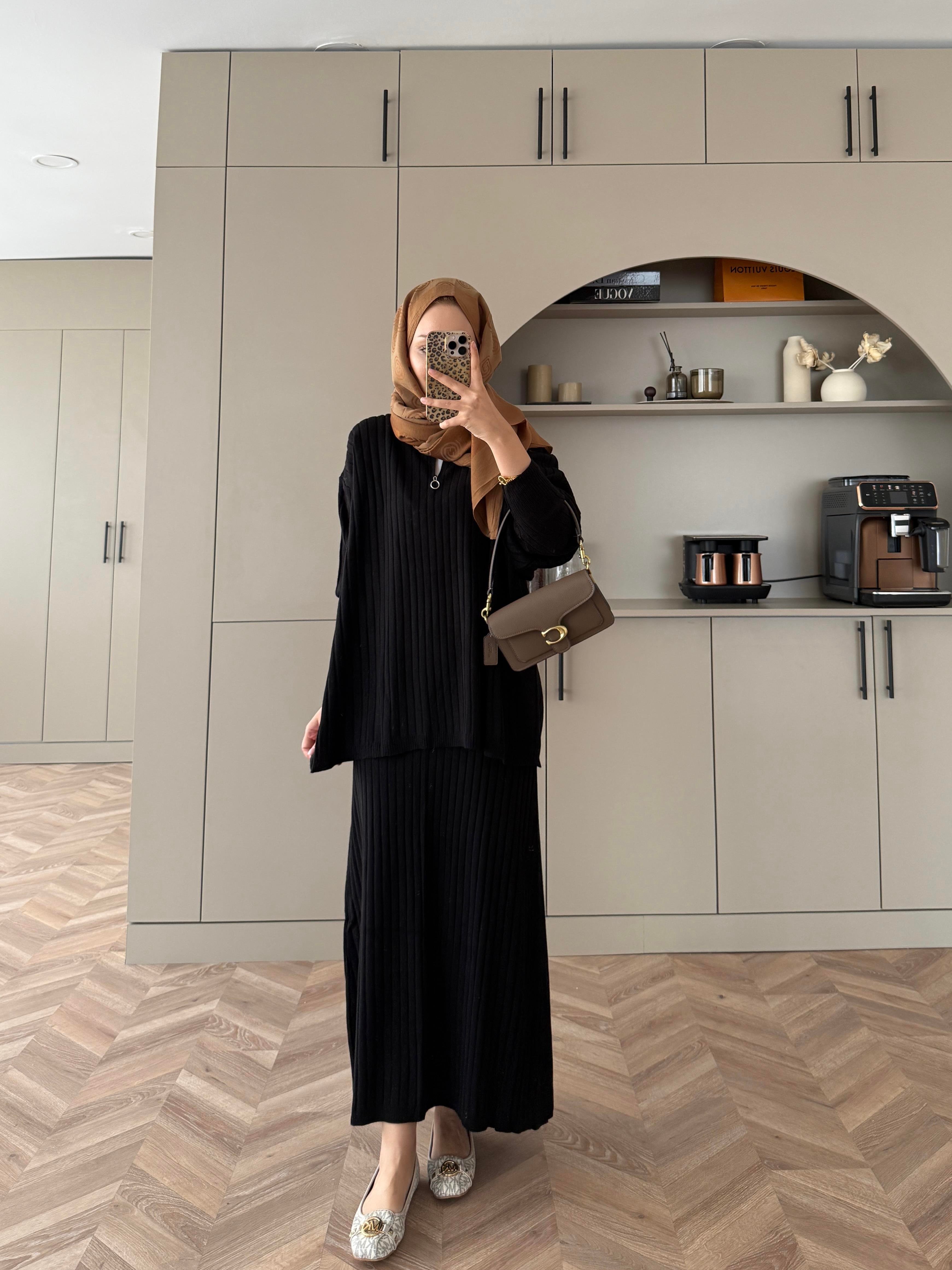 Morden Triko Etekli Takım Siyah