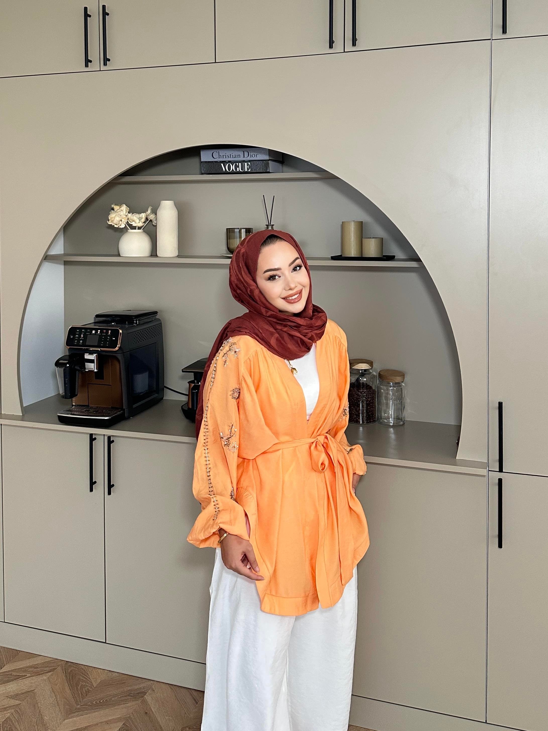 Nakışlı Kimono Turuncu