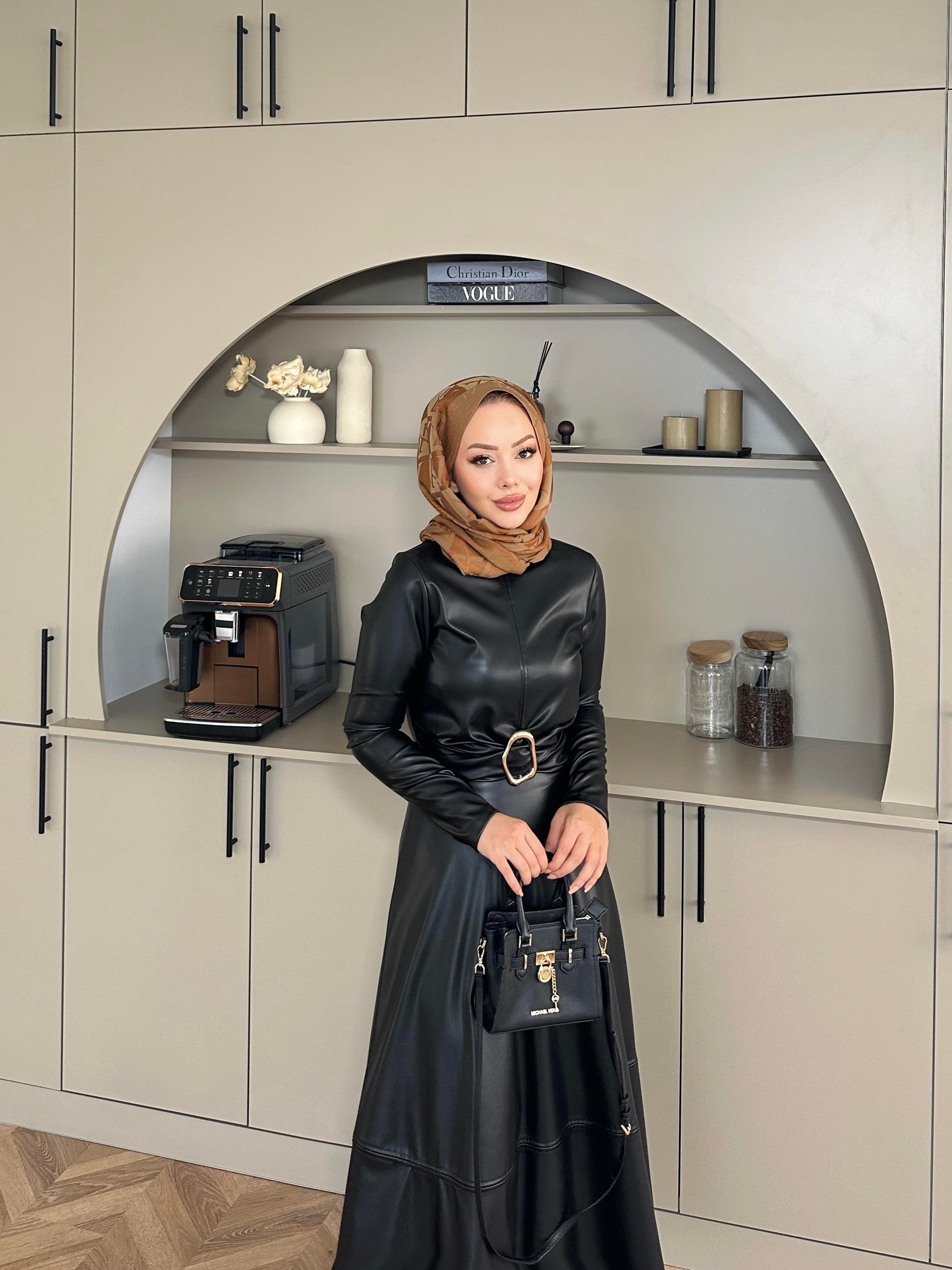 Nesa Deri Elbise Siyah