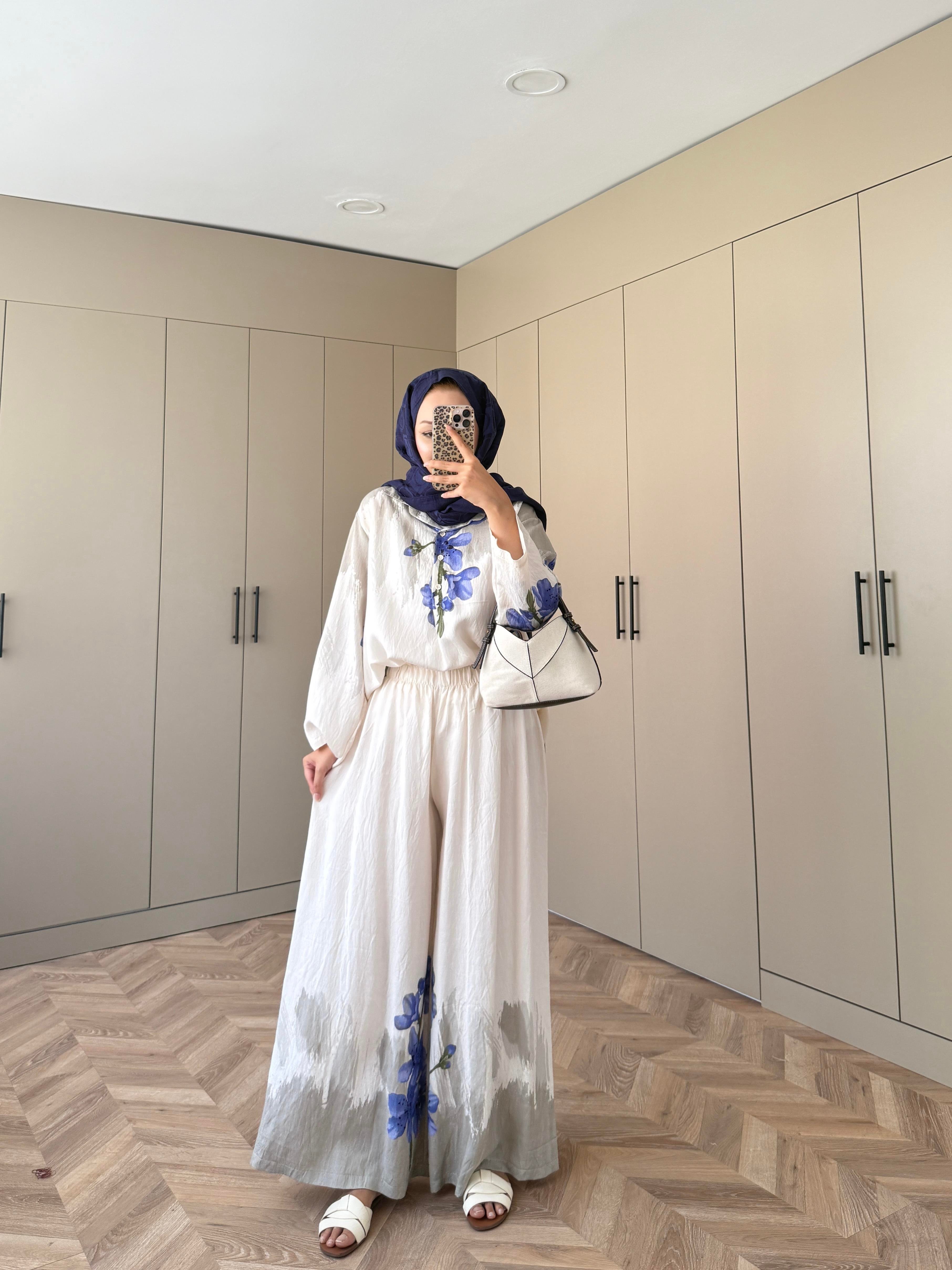 Nina Pantolonlu Takım Bej