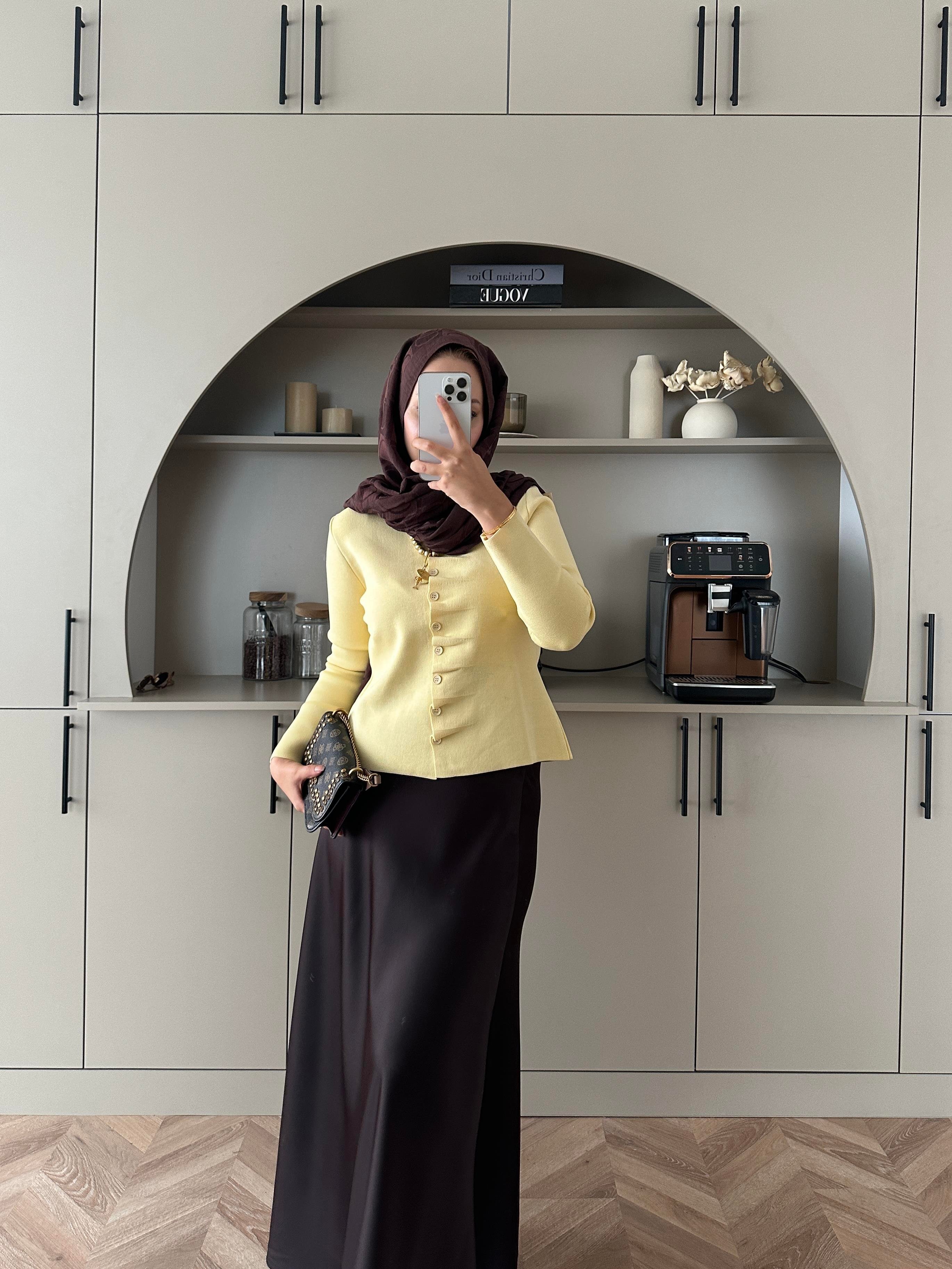 Odella Çelik Örme Hırka Sarı