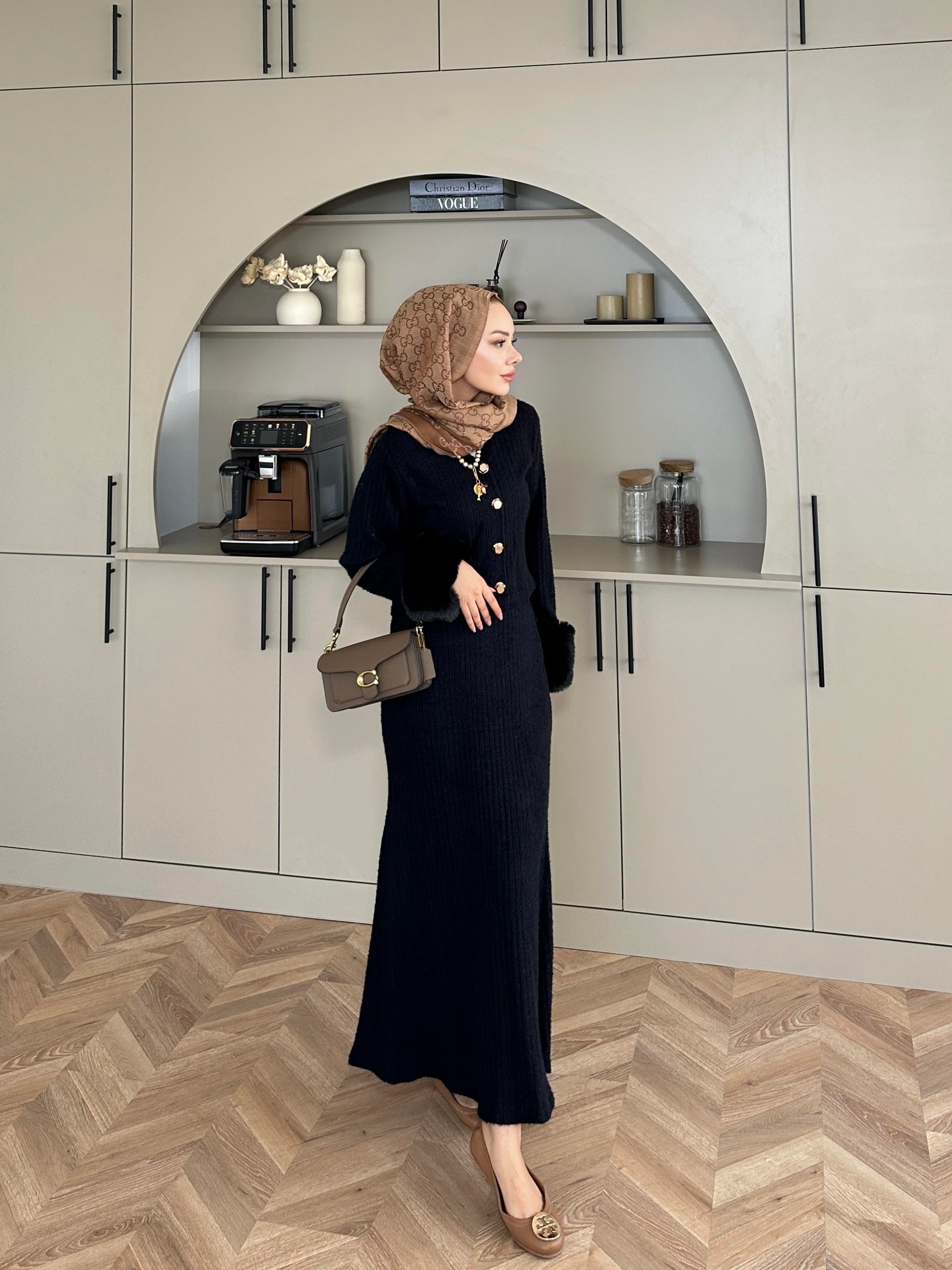 Oliva Triko Etekli Takım Siyah