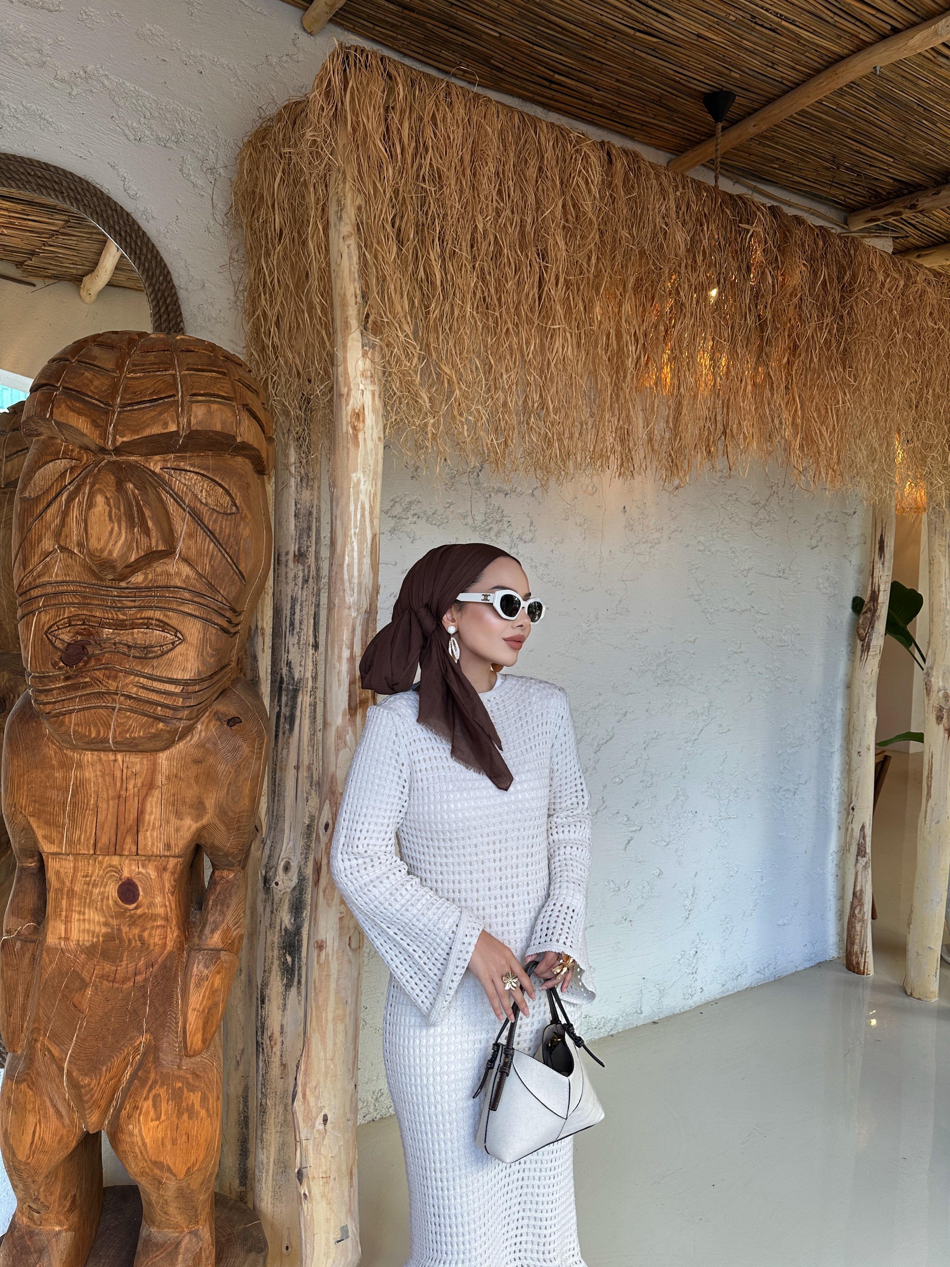 (ÖNSİPARİŞ) 5 iş günü sonra kargolanacaktır Deja Fileli Elbise Bej