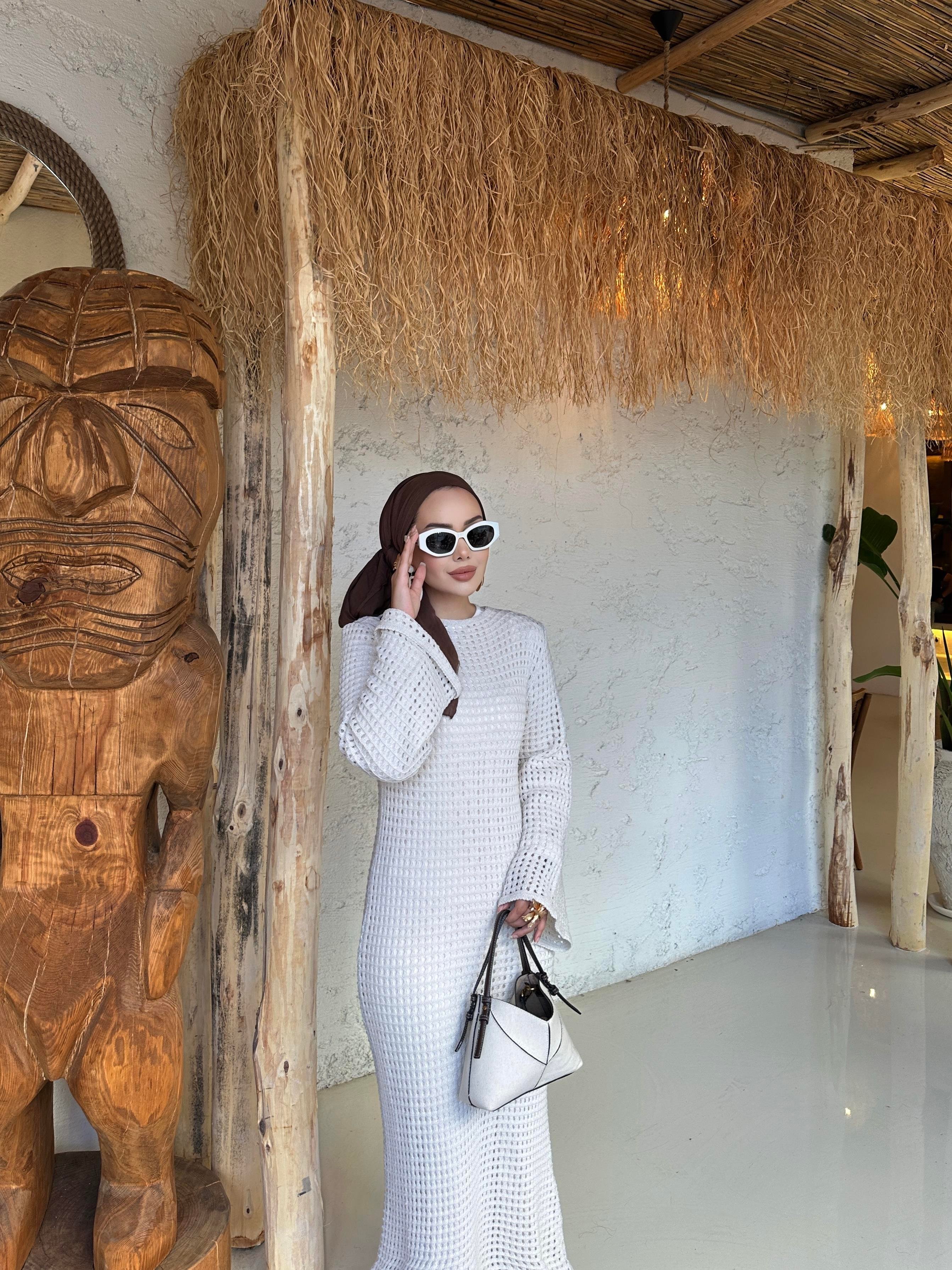 (ÖNSİPARİŞ) 5 iş günü sonra kargolanacaktır Deja Fileli Elbise Bej