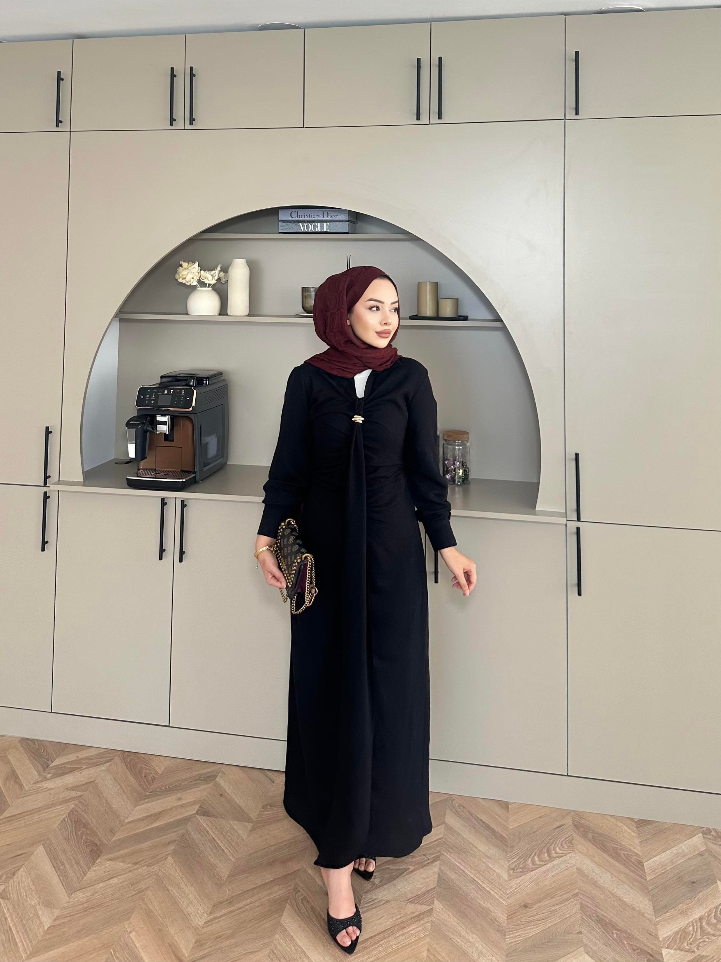 Oscar Keten Elbise Siyah