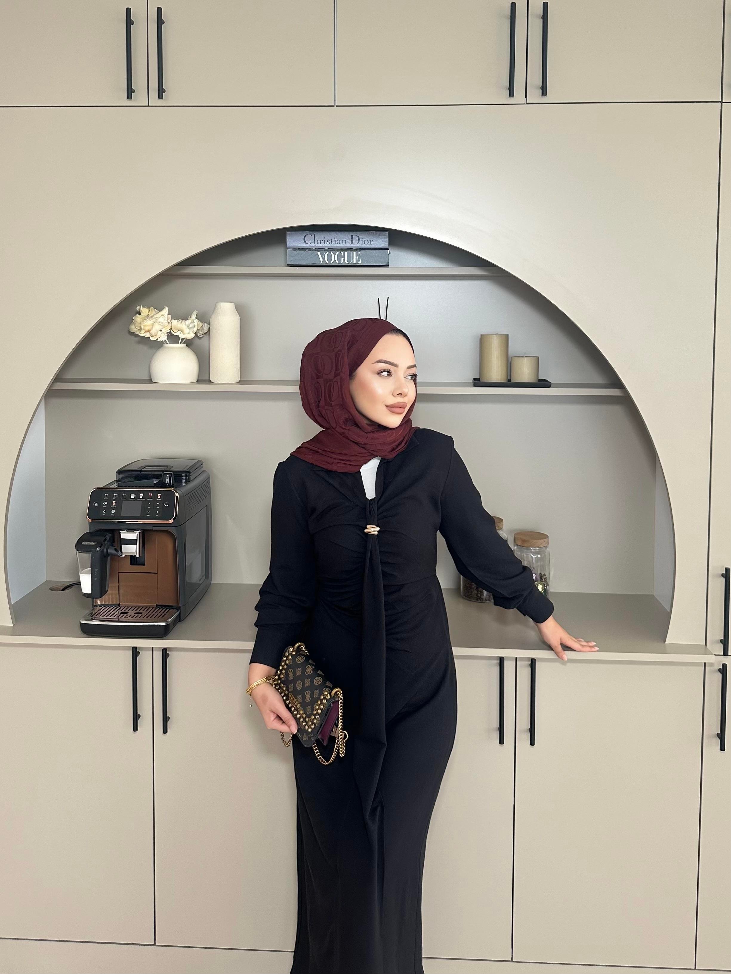 Oscar Keten Elbise Siyah