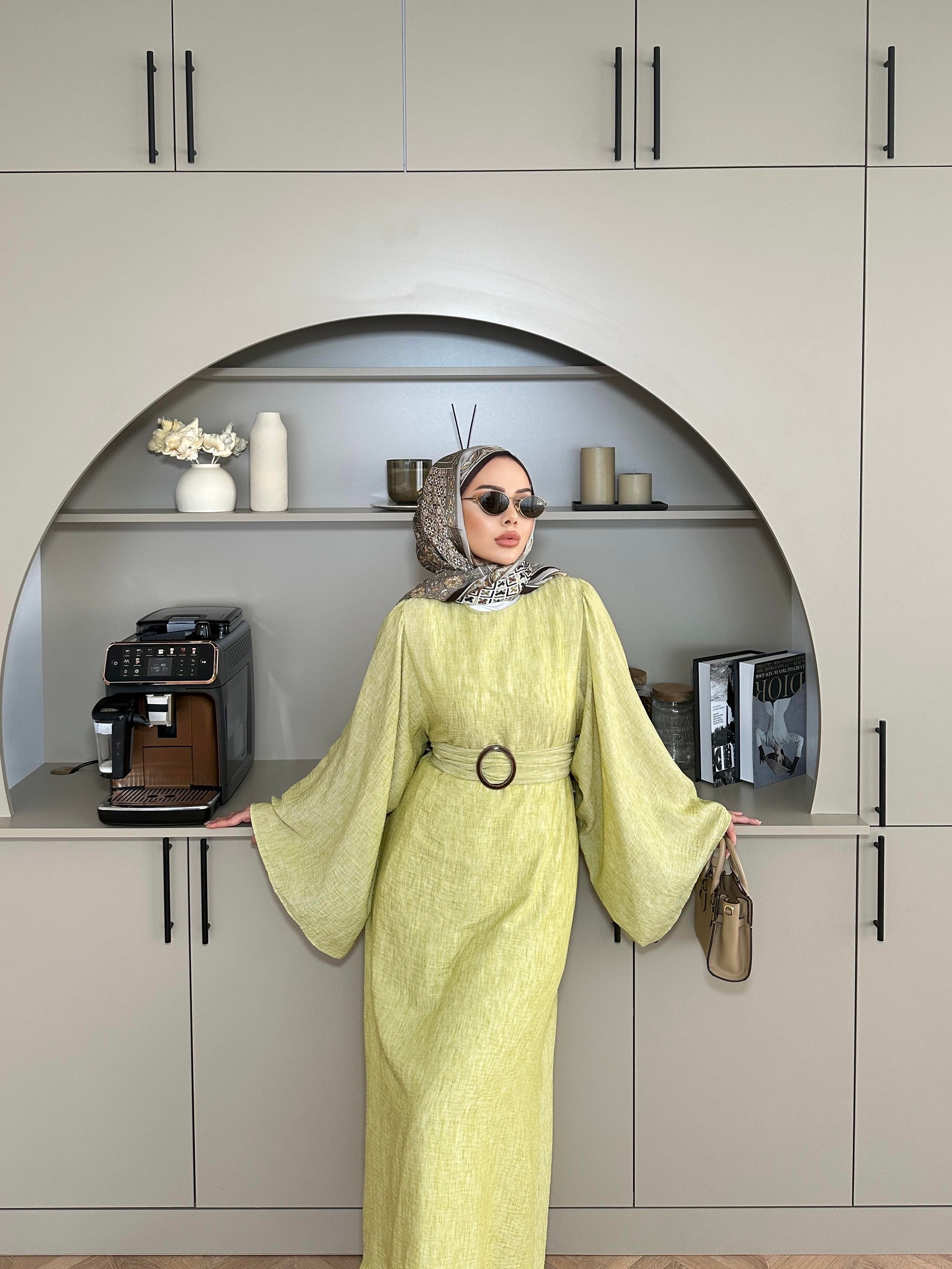 Pearls Elbise Yağ Yeşili