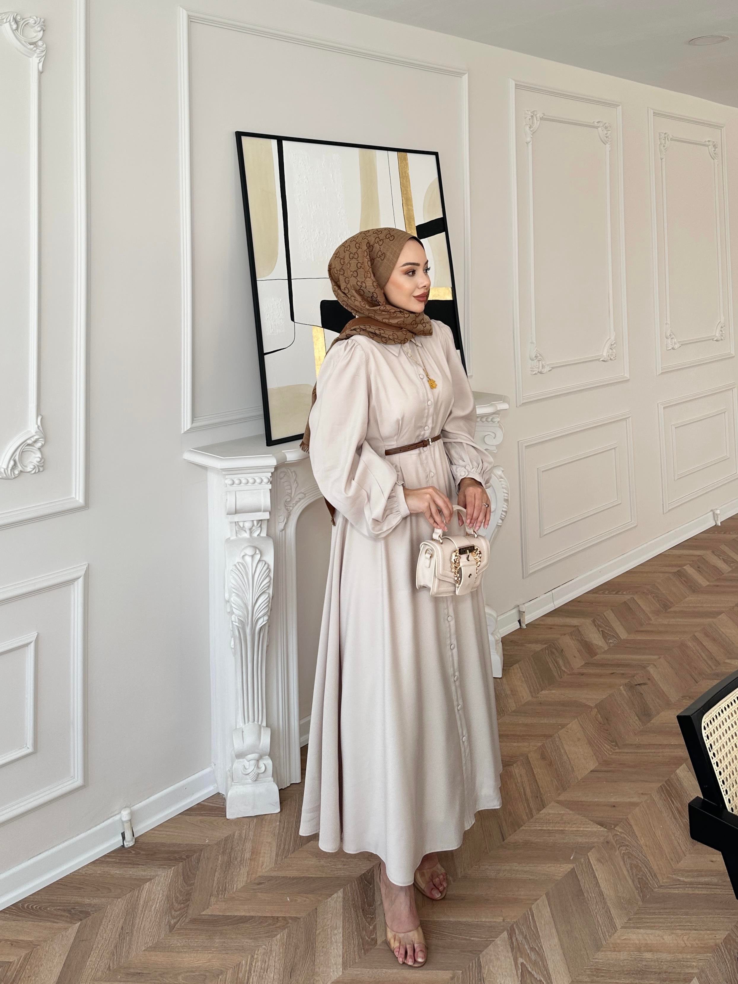 Perla Tensel Elbise Su Yeşili