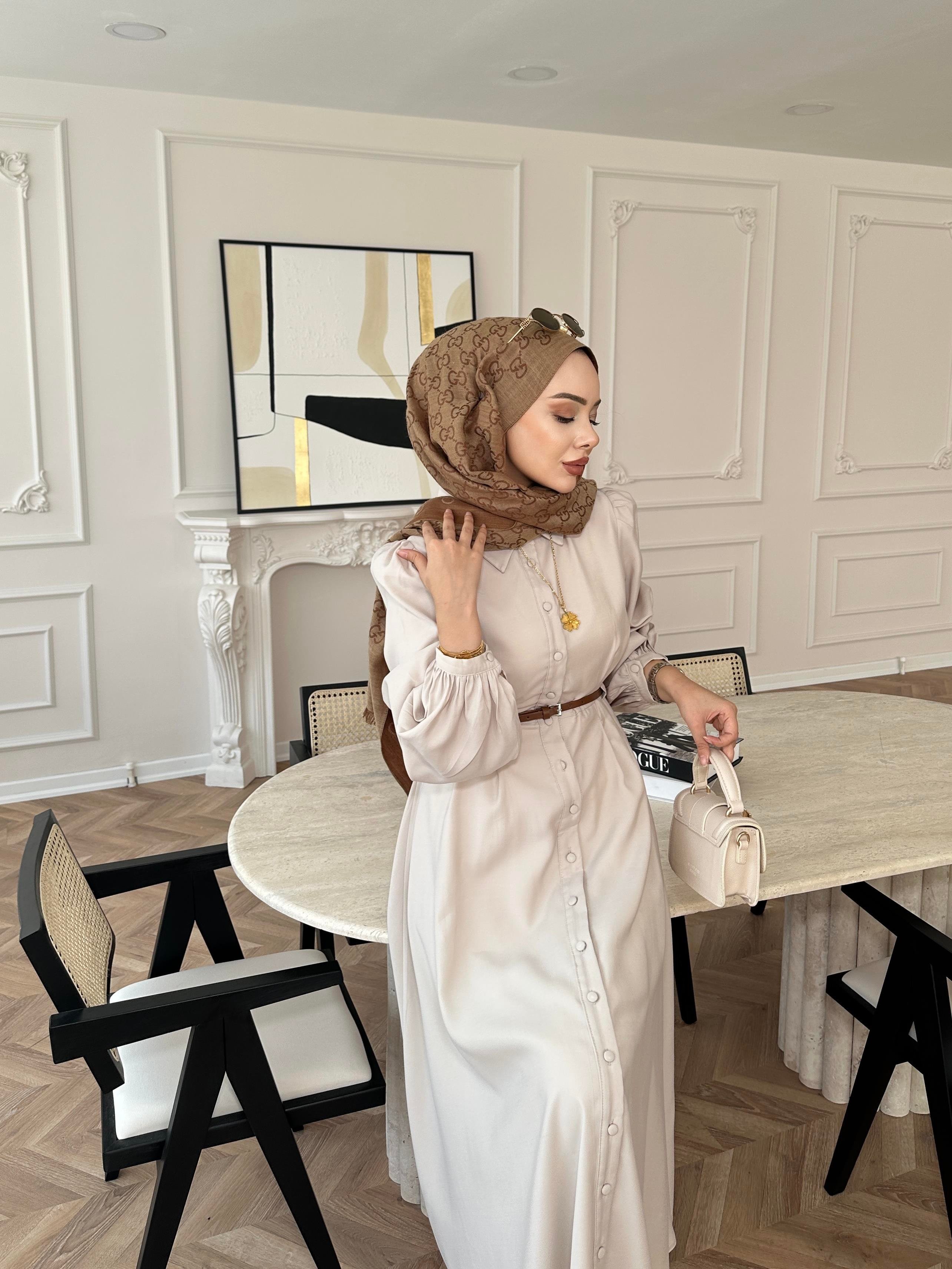 Perla Tensel Elbise Su Yeşili