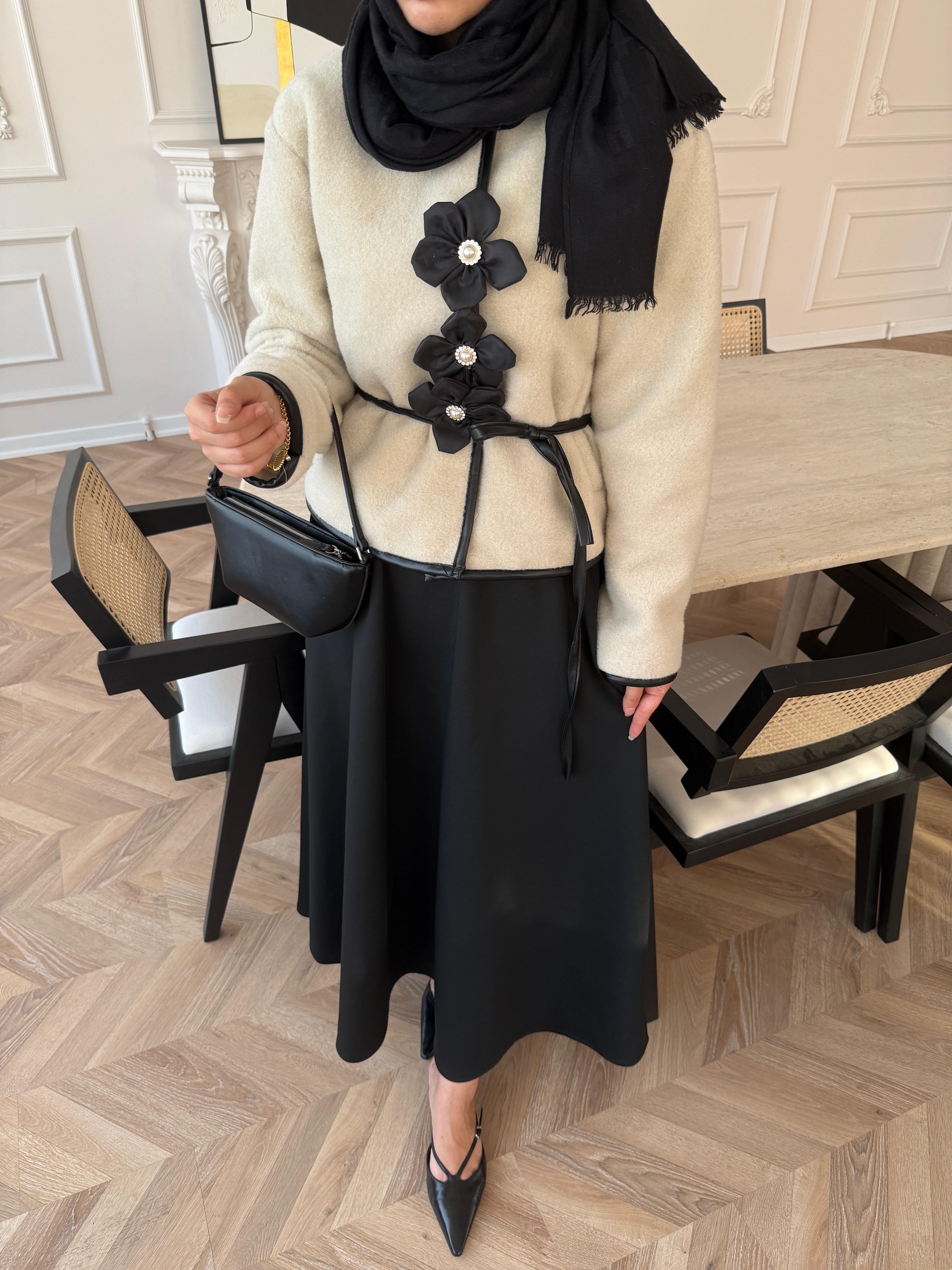 Petra Deri Biyeli Ceket Bej