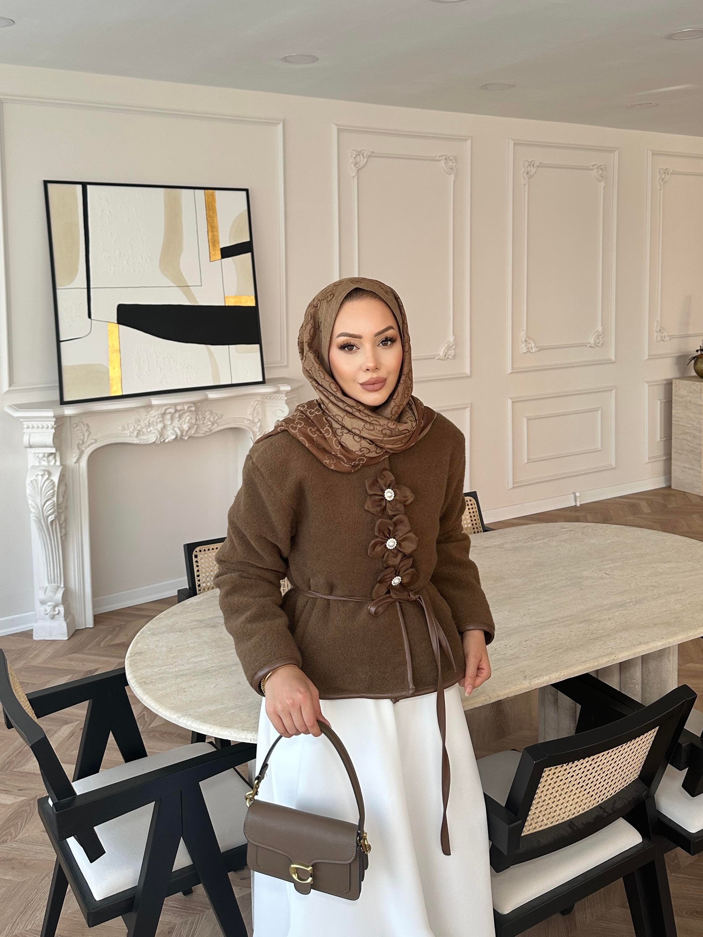 Petra Deri Biyeli Ceket Kahverengi