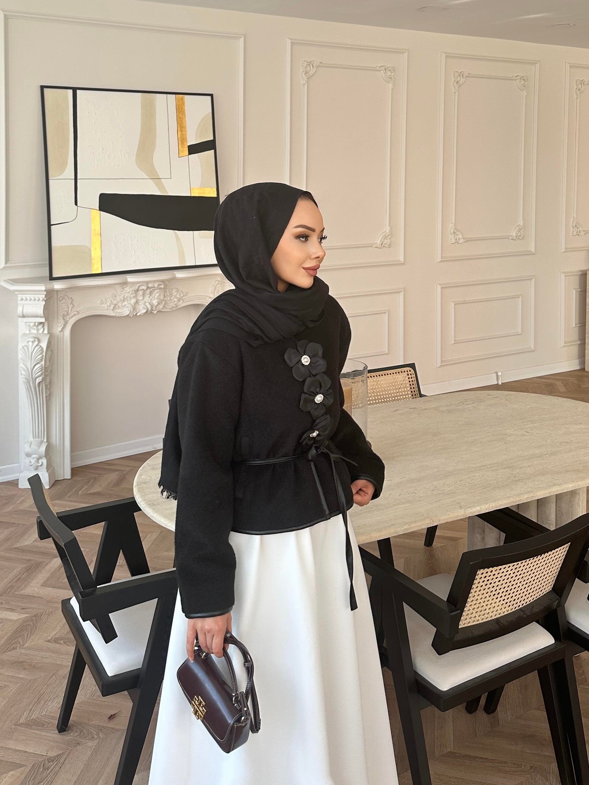 Petra Deri Biyeli Ceket Siyah