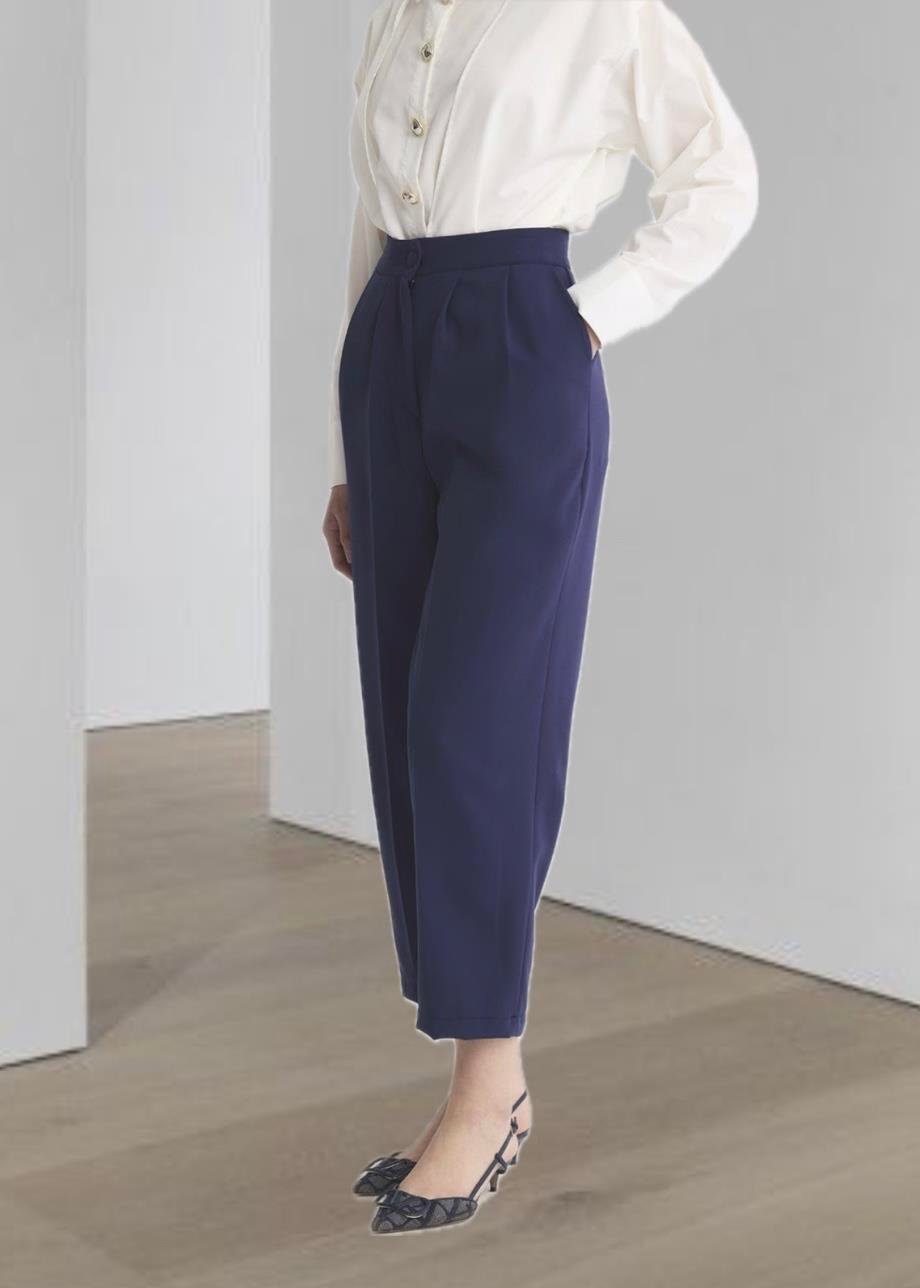 Pileli Pantolon Lacivert
