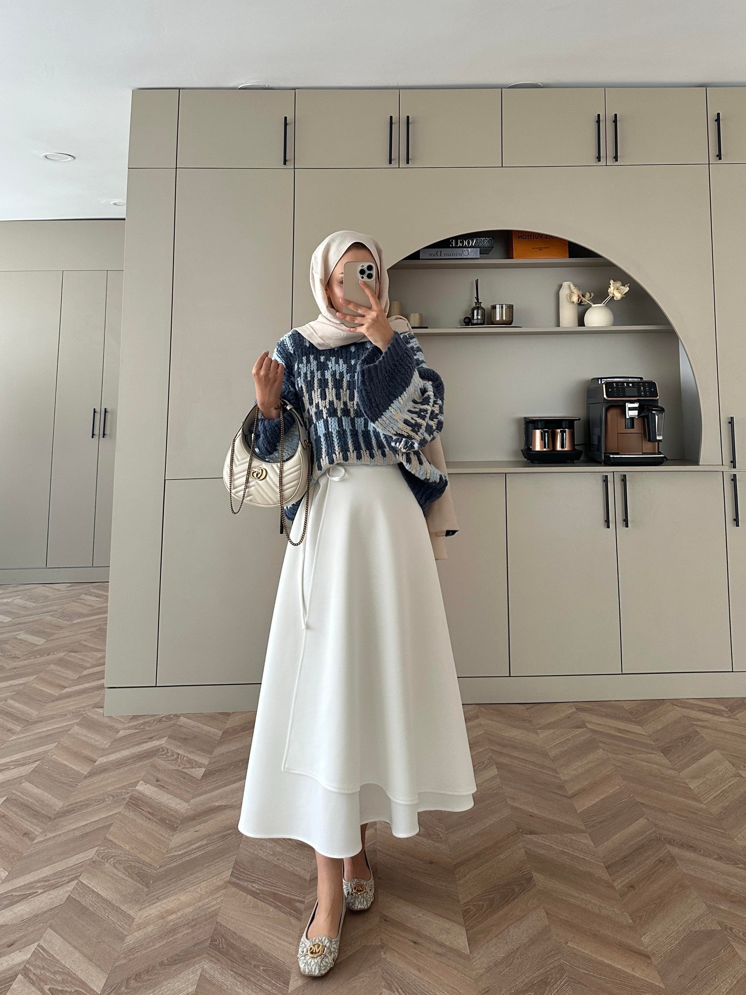 Pola Balon Kol Kazak Mavi