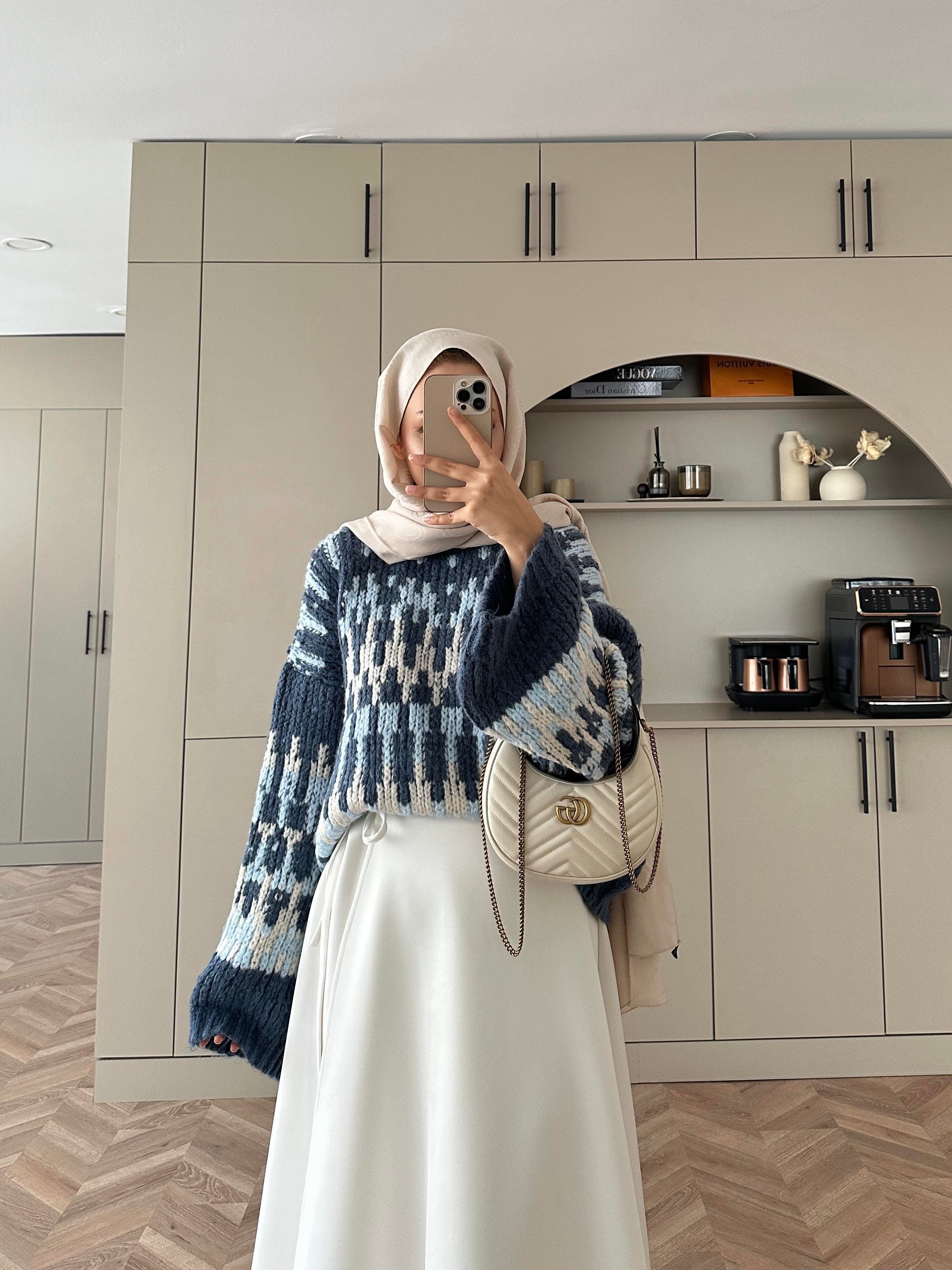 Pola Balon Kol Kazak Mavi