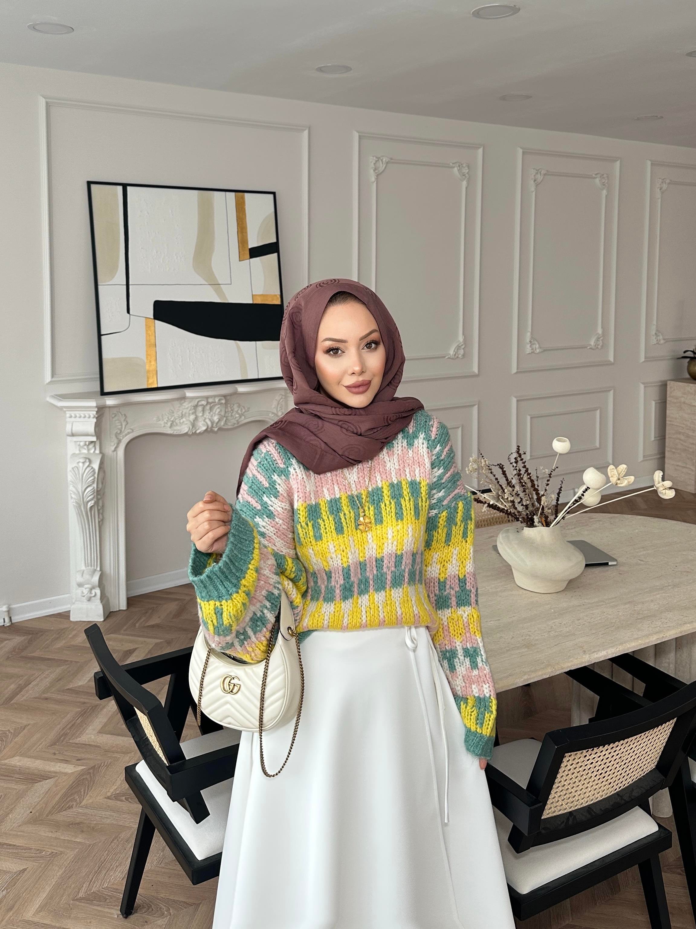 Pola Balon Kol Kazak Yeşil