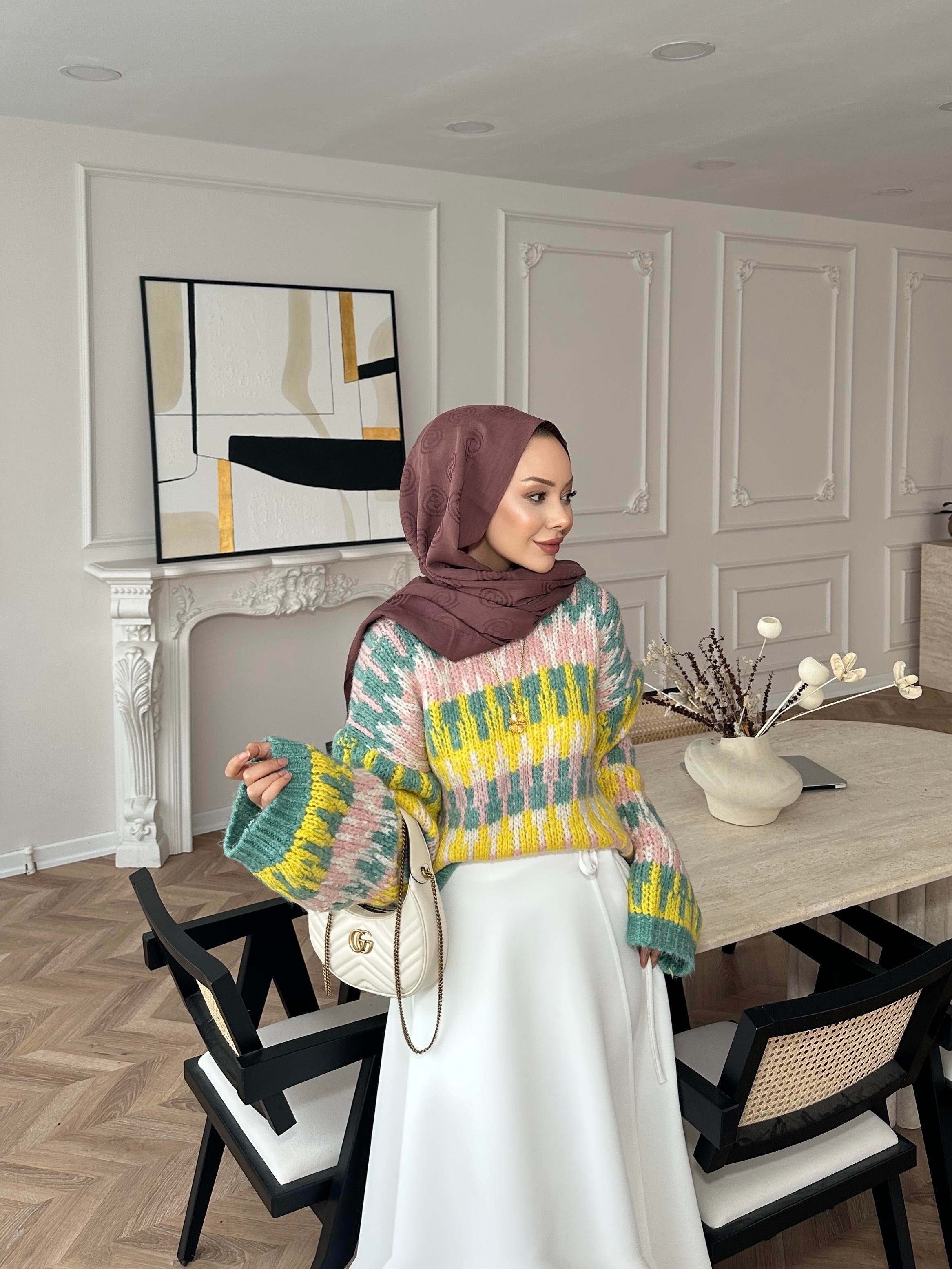 Pola Balon Kol Kazak Yeşil