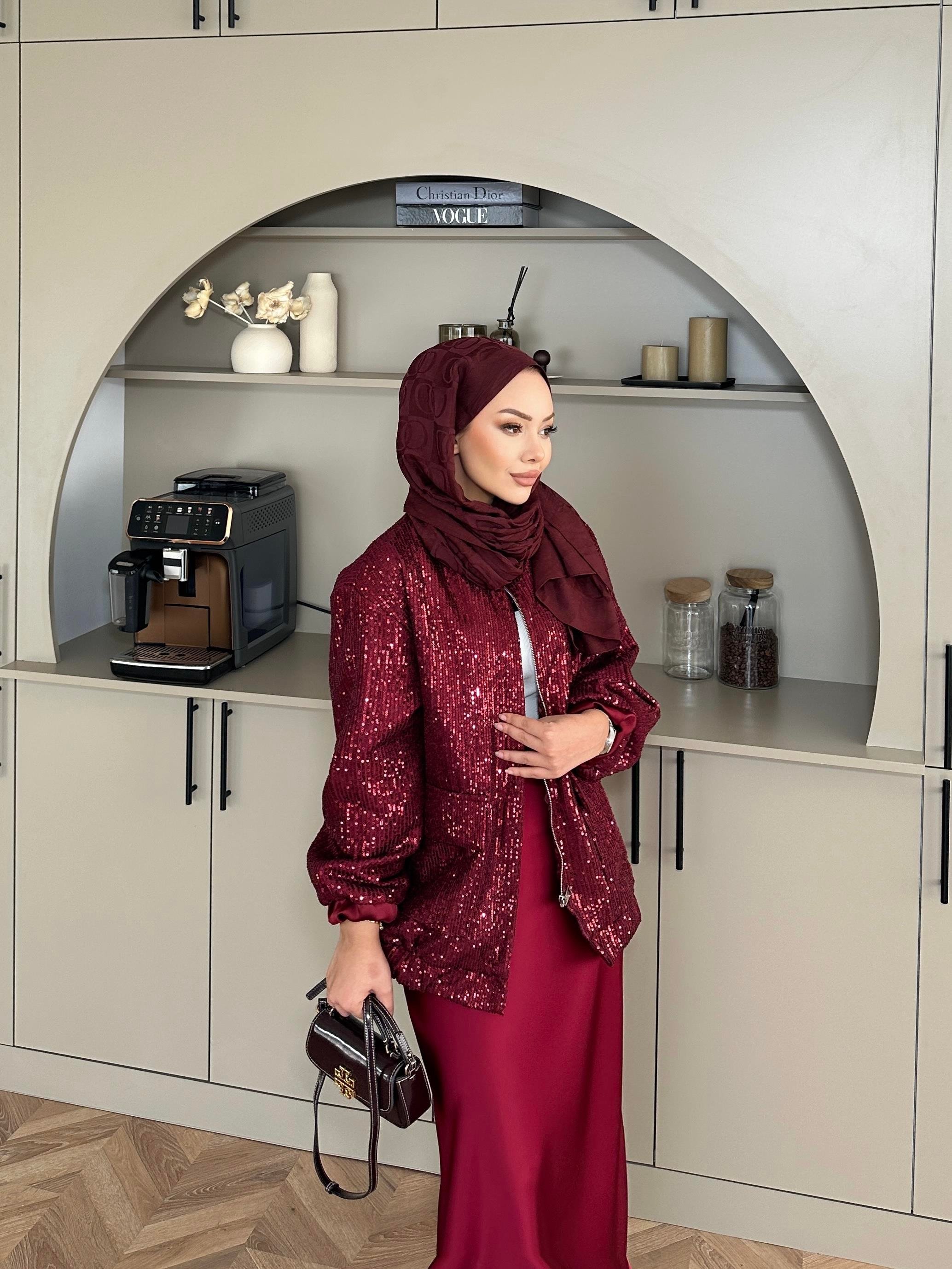 Pullu Bomber Ceket Bordo