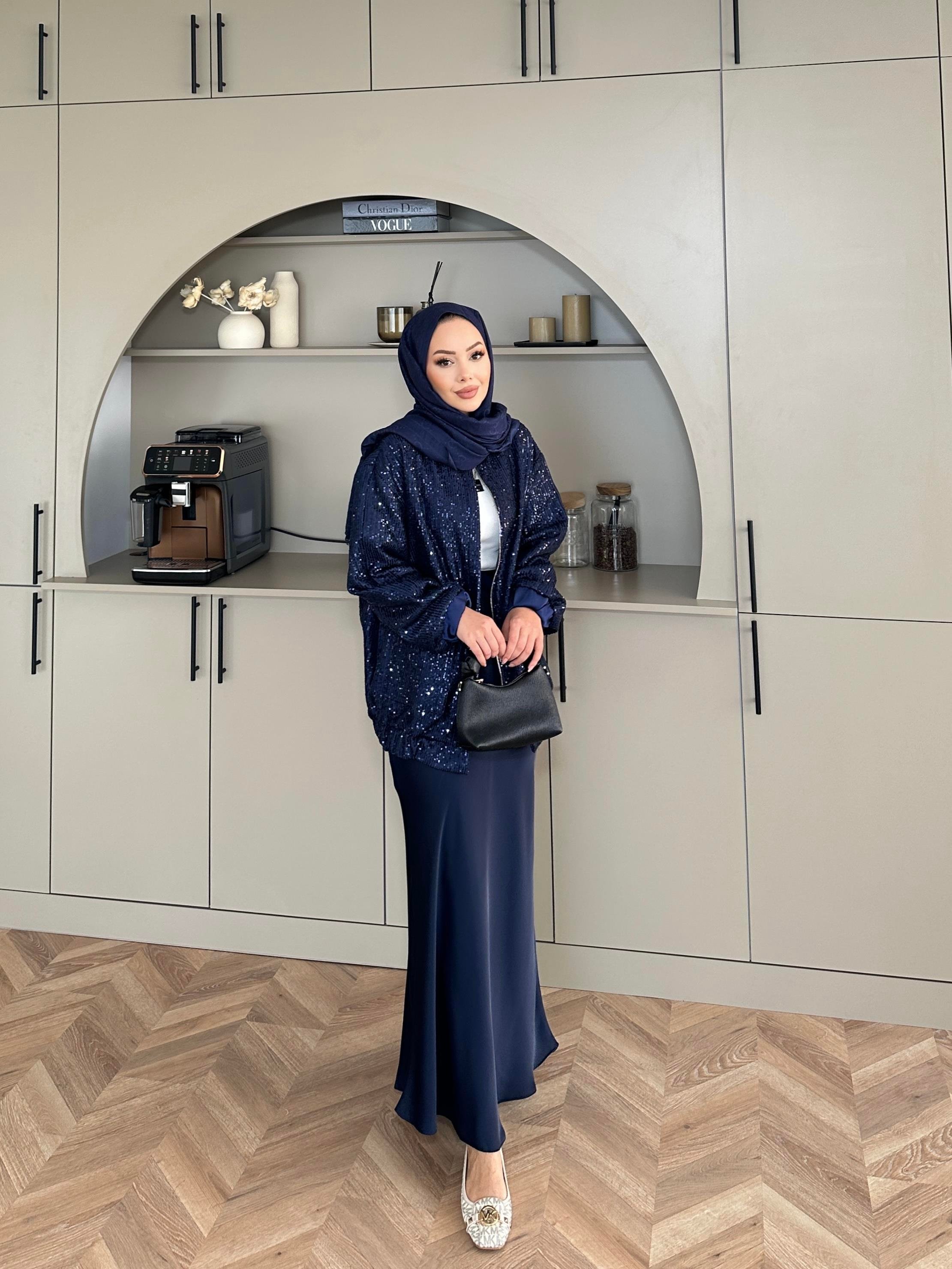 Pullu Bomber Ceket Lacivert