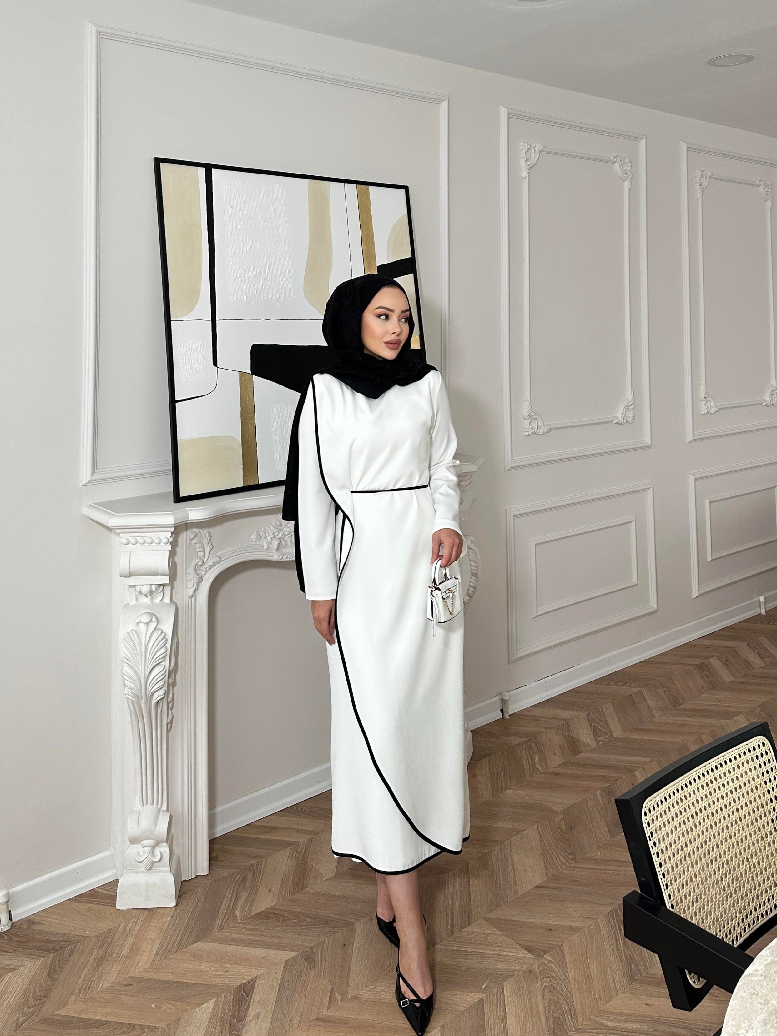 Rila Biyeli Elbise Beyaz