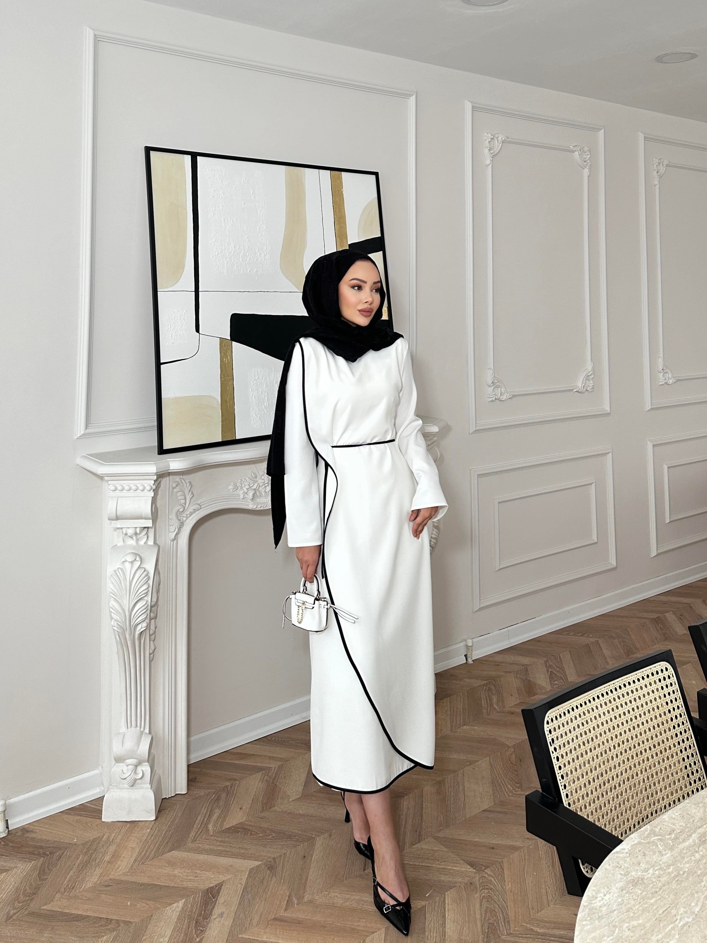 Rila Biyeli Elbise Beyaz