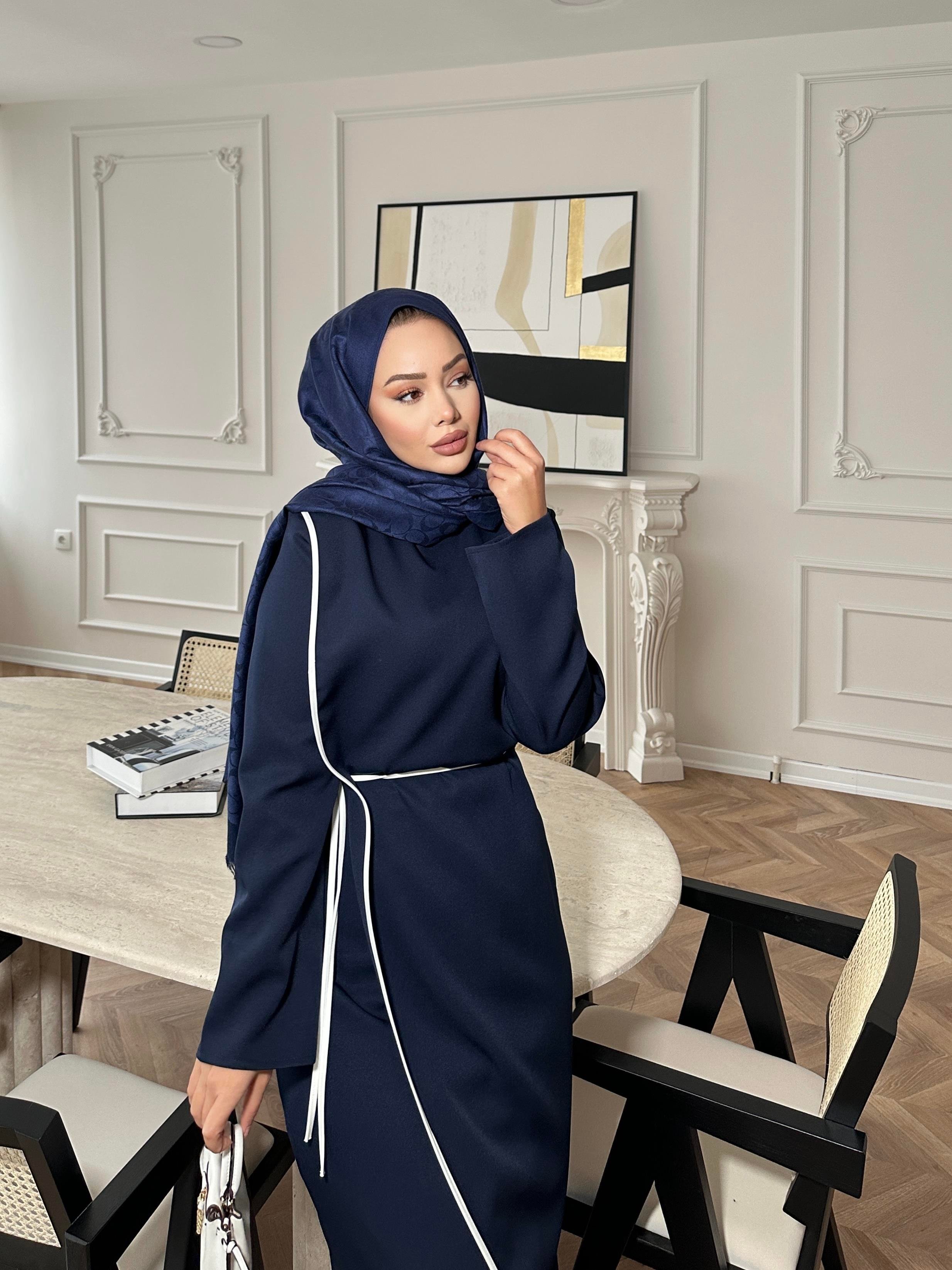 Rila Biyeli Elbise Lacivert