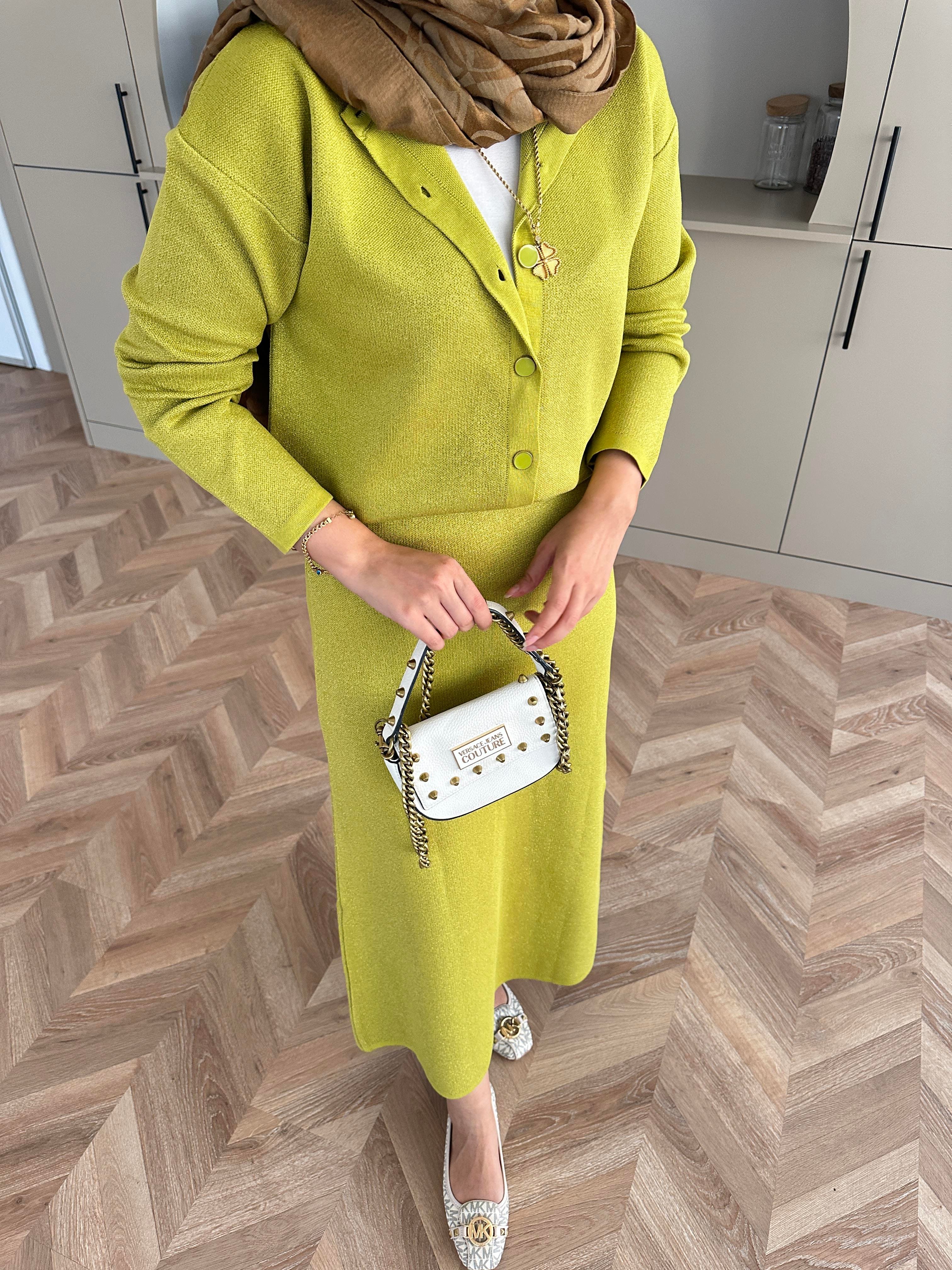 Riva Simli Etekli Takım Yağ Yeşili