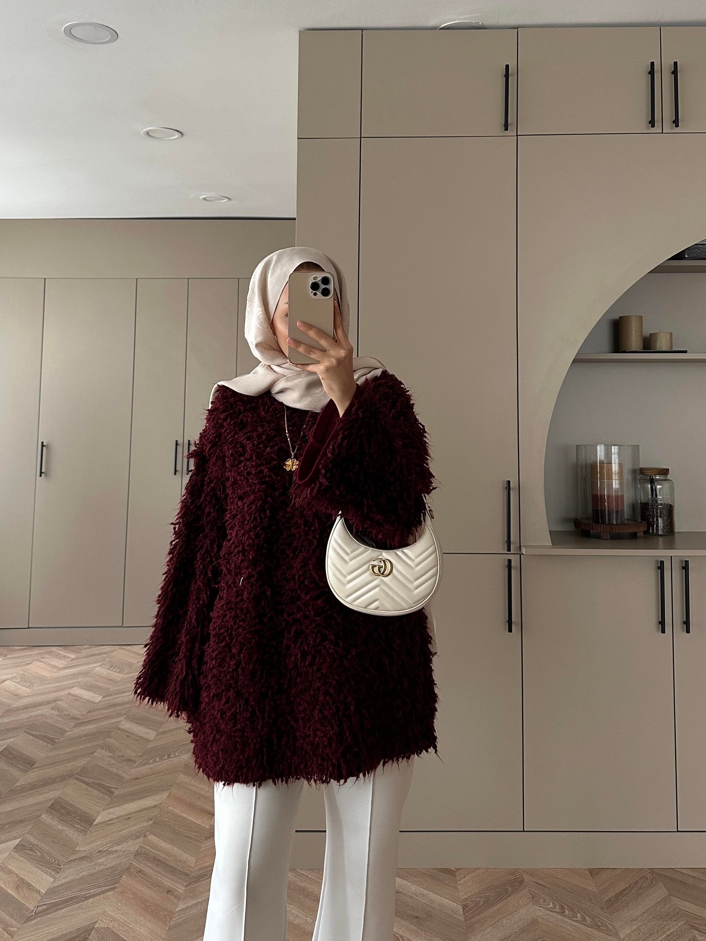 Saçaklı Kazak Bordo