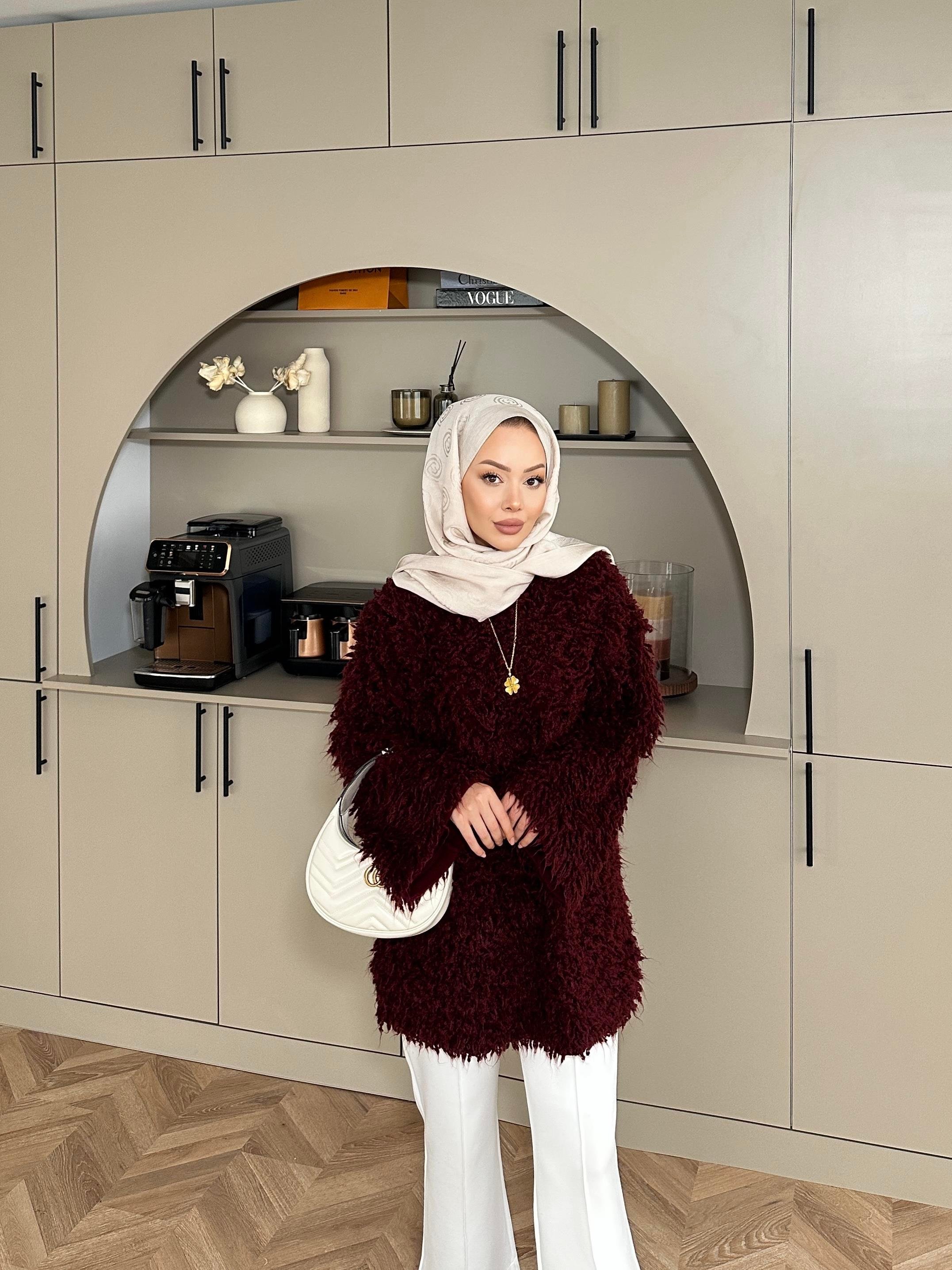 Saçaklı Kazak Bordo