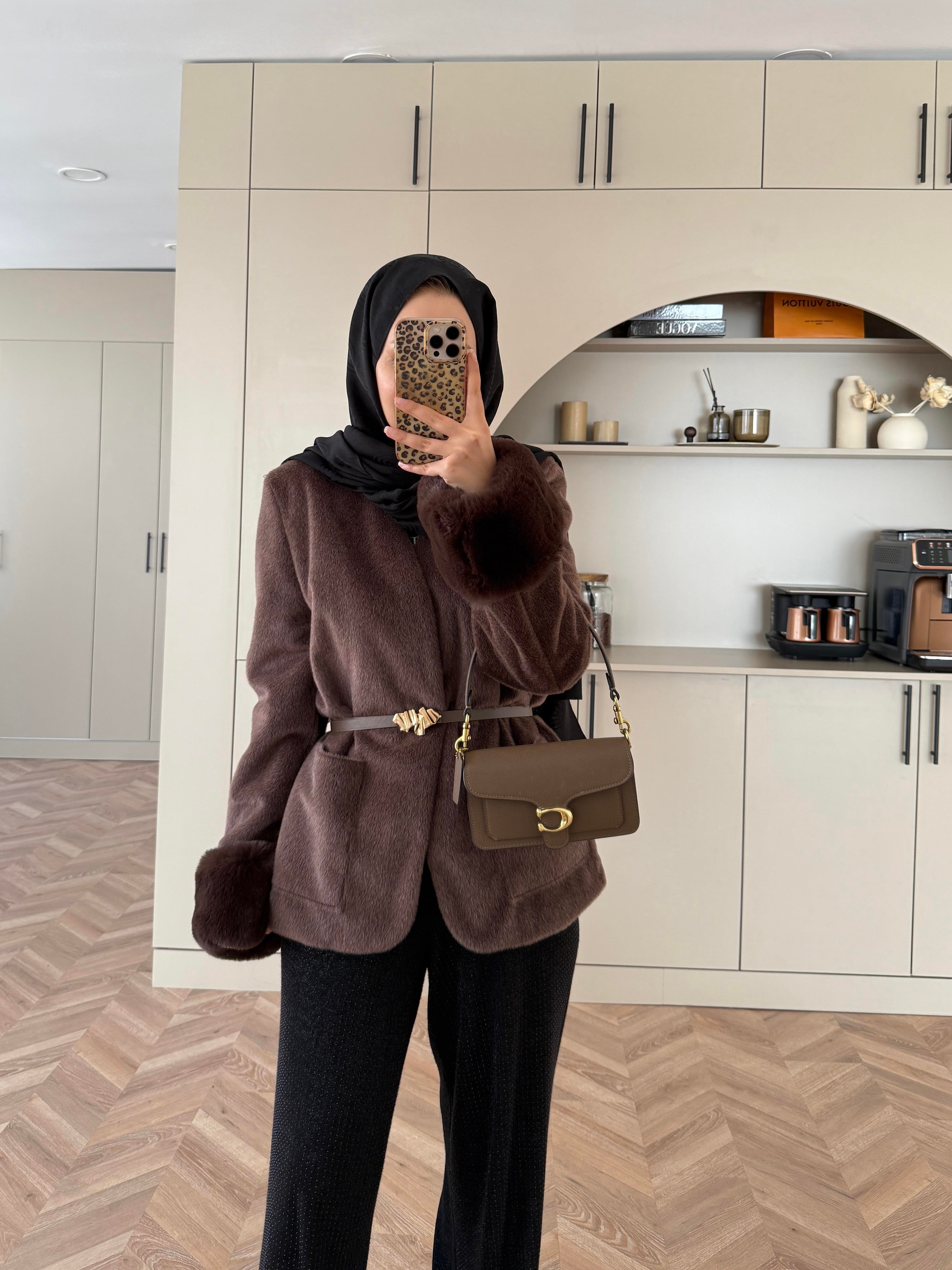 Charm Kürk Detaylı Ceket Kahve