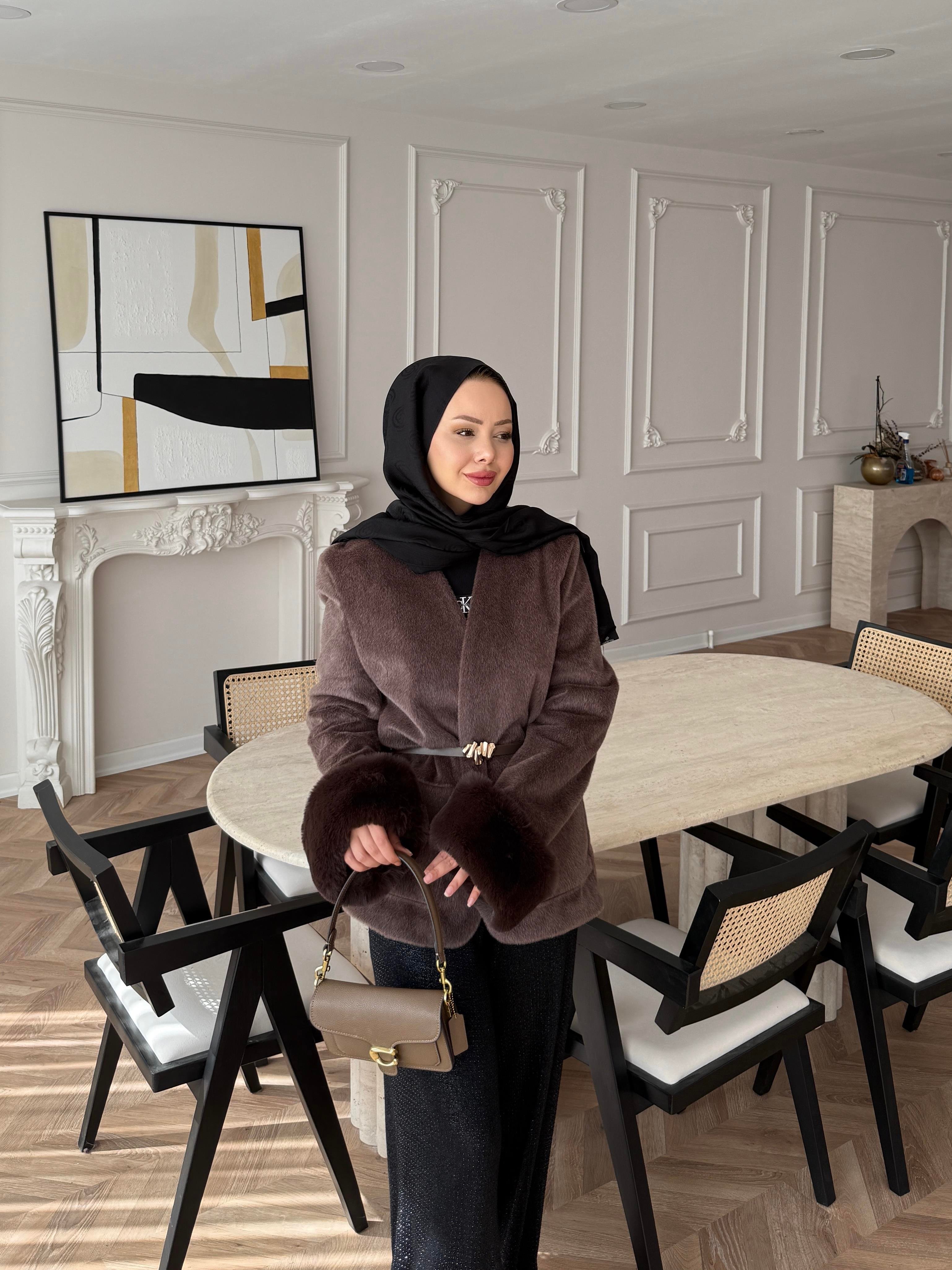 Charm Kürk Detaylı Ceket Kahve