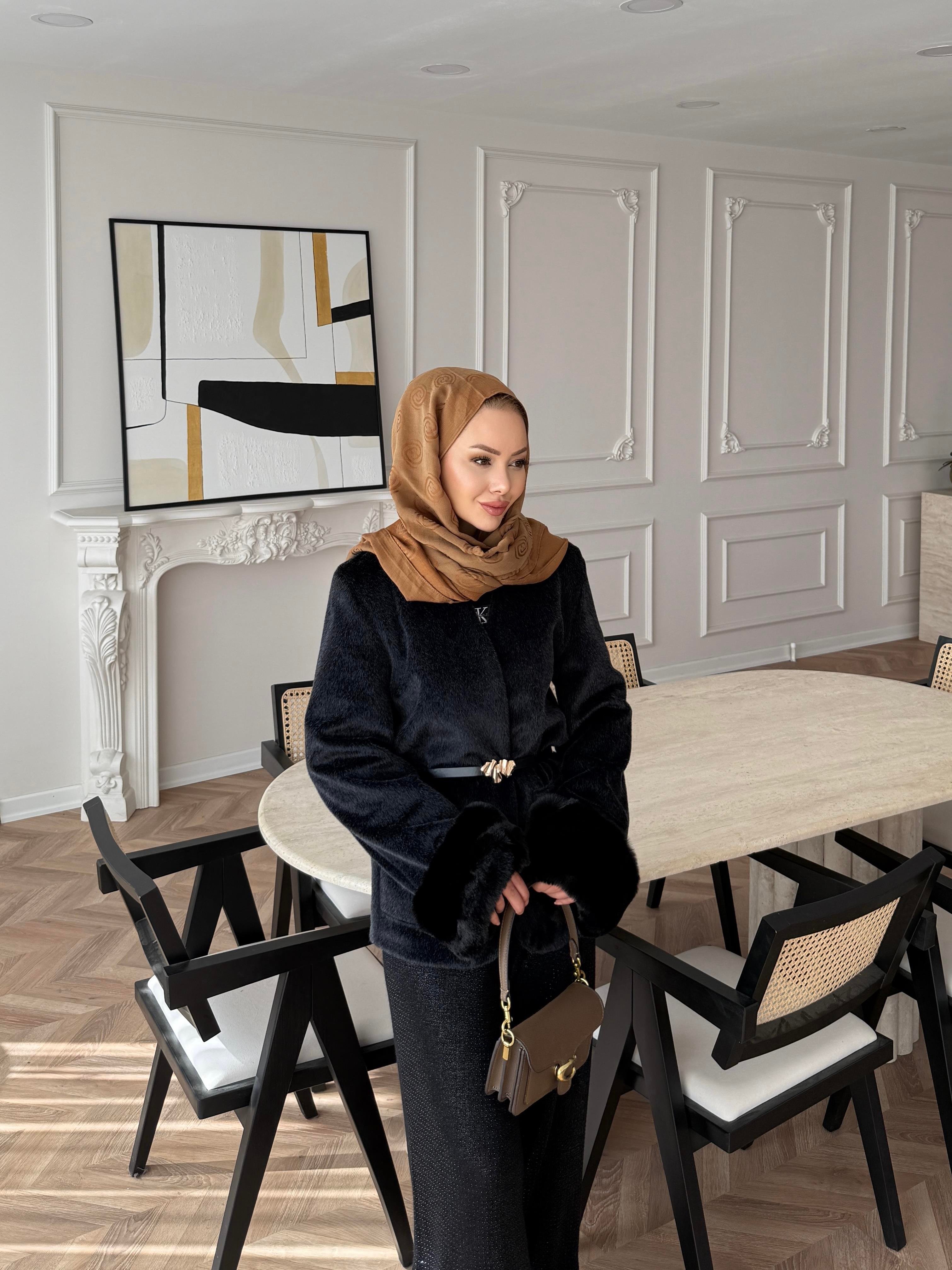 Charm Kürk Detaylı Ceket Siyah