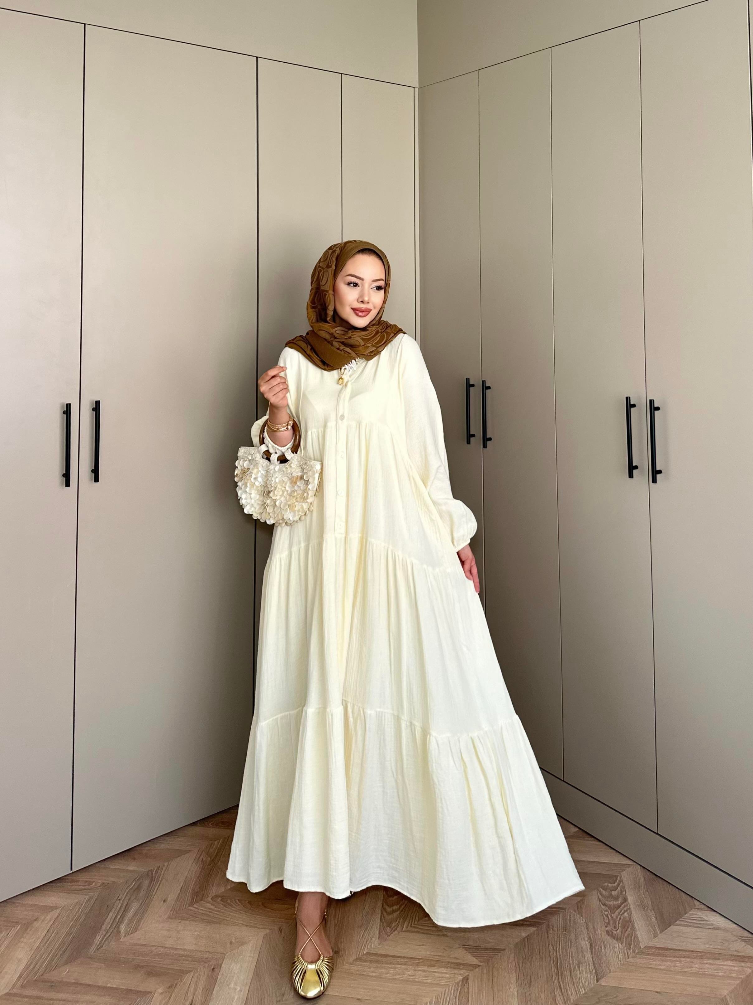 Selay Müslin Elbise Sarı