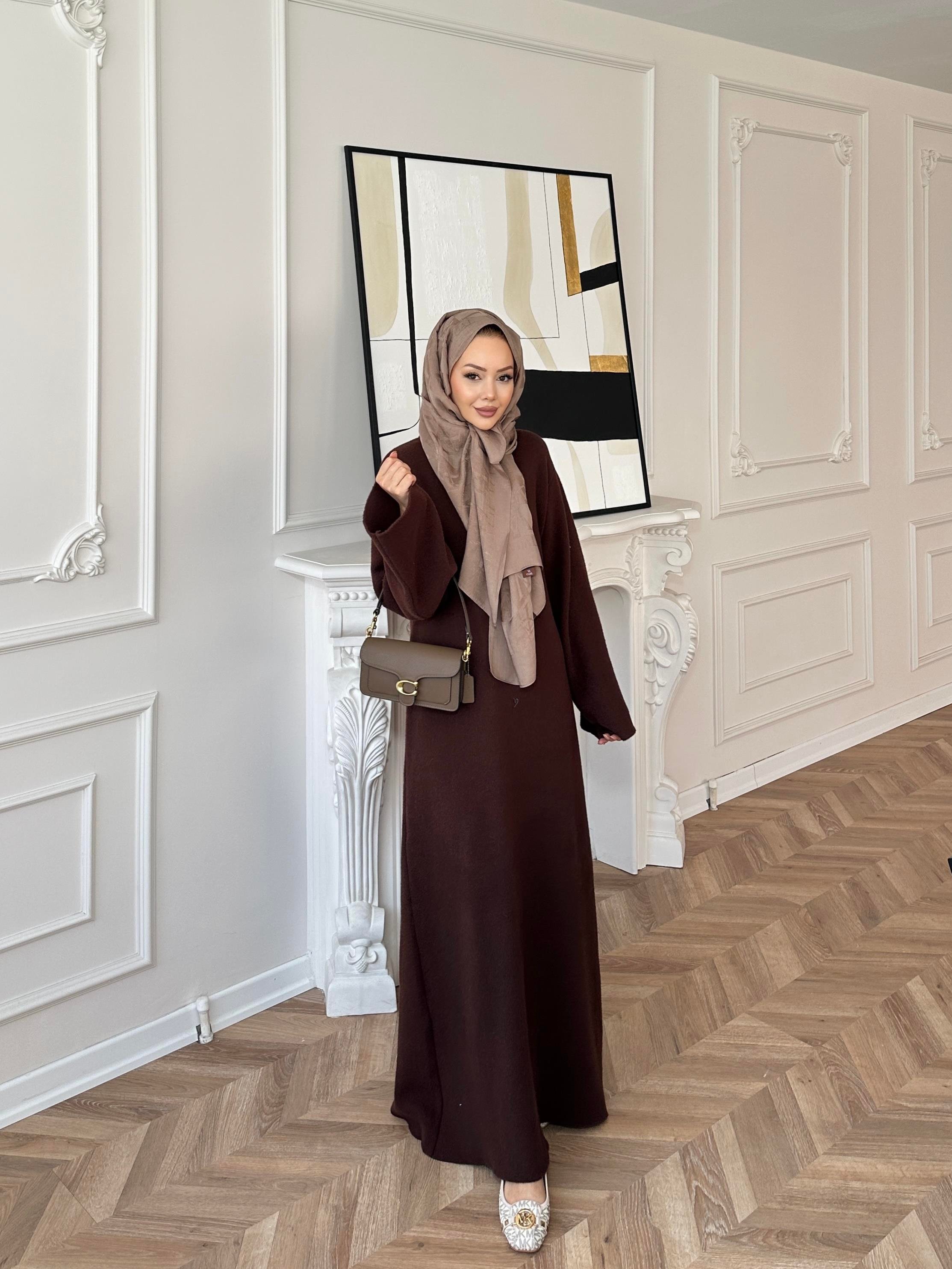 Siera Angora Elbise Acı Kahve