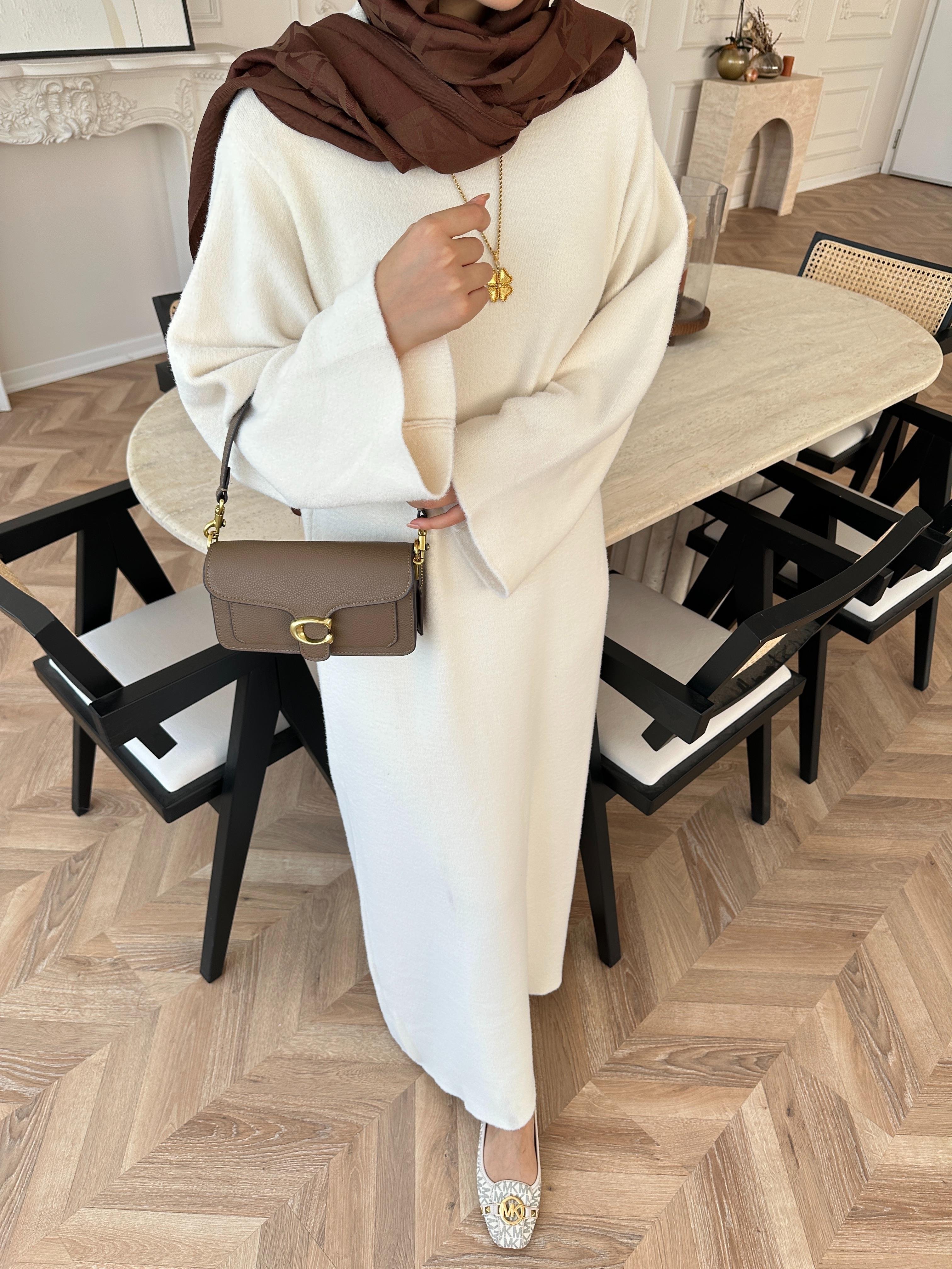 Siera Angora Elbise Ekru