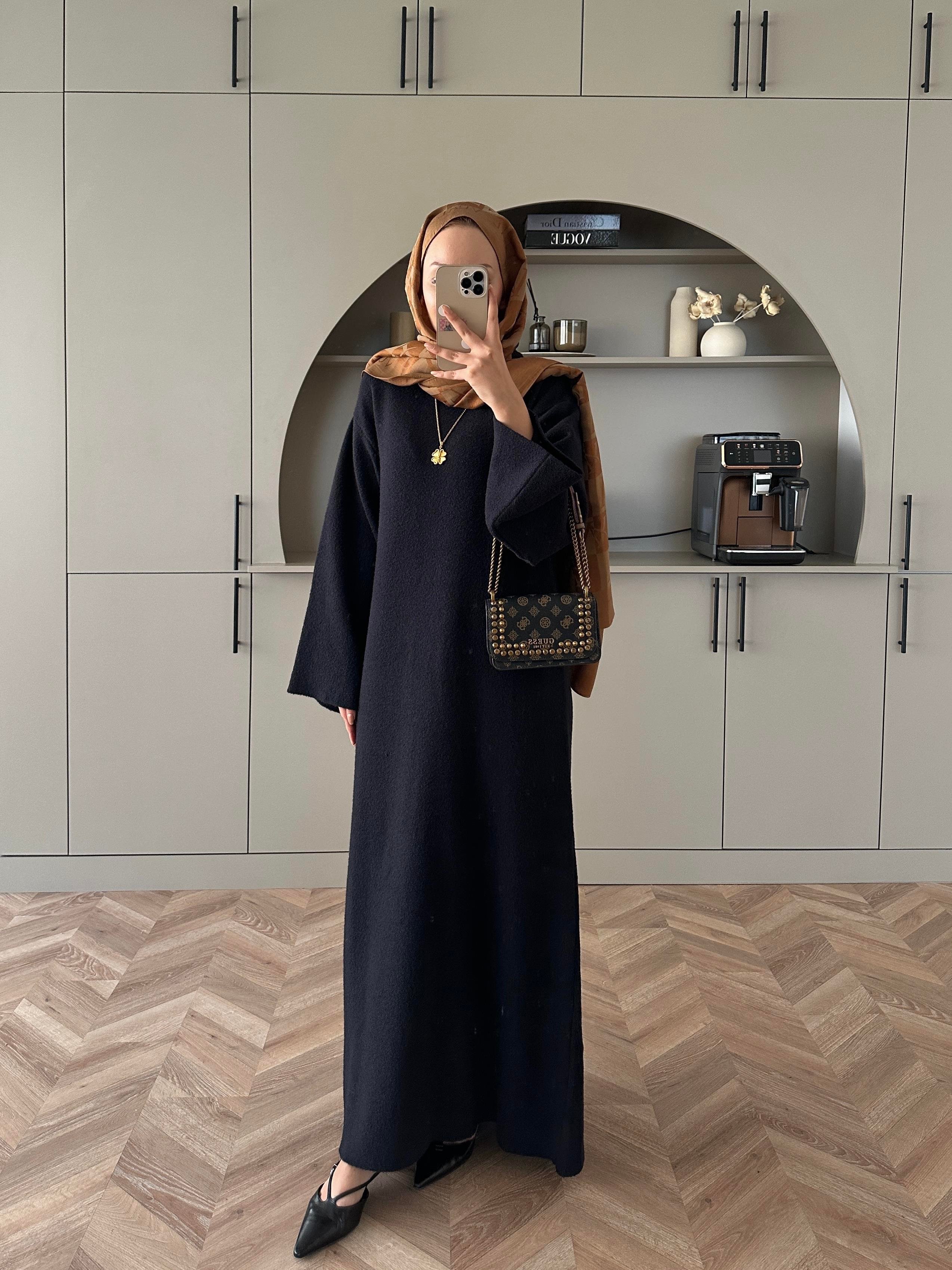 Siera Angora Elbise Siyah