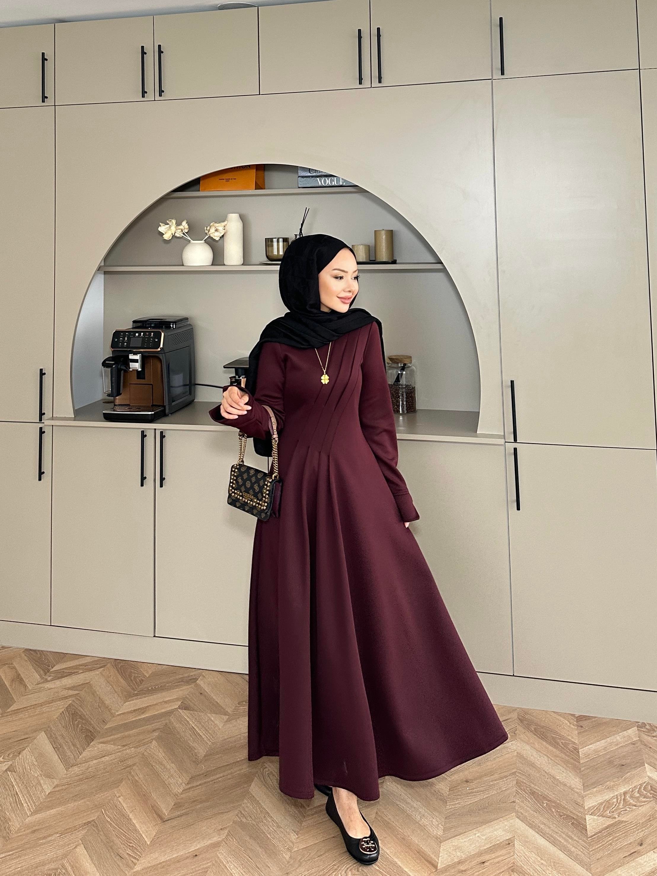 Şila Scuba Elbise Bordo