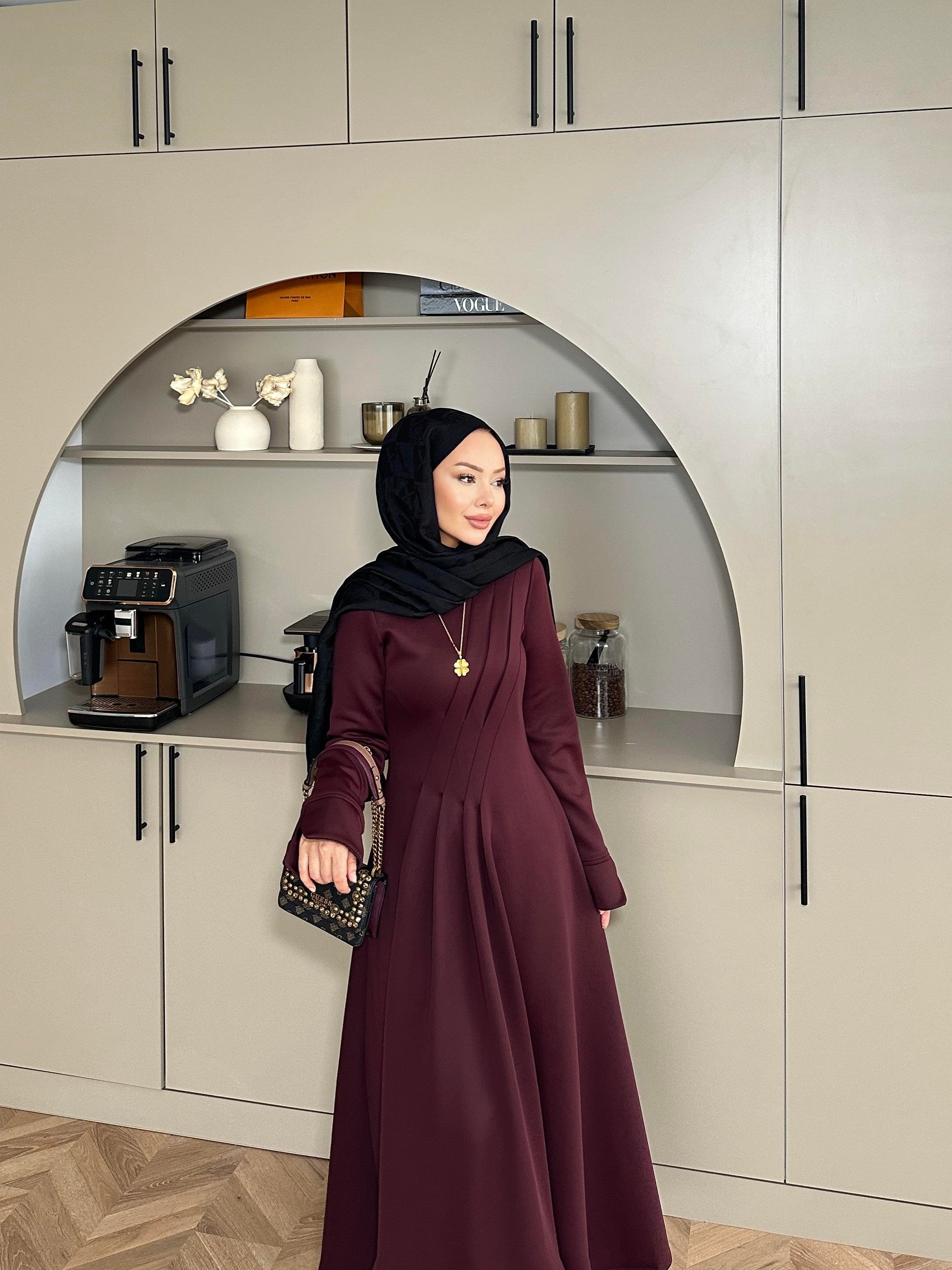 Şila Scuba Elbise Bordo