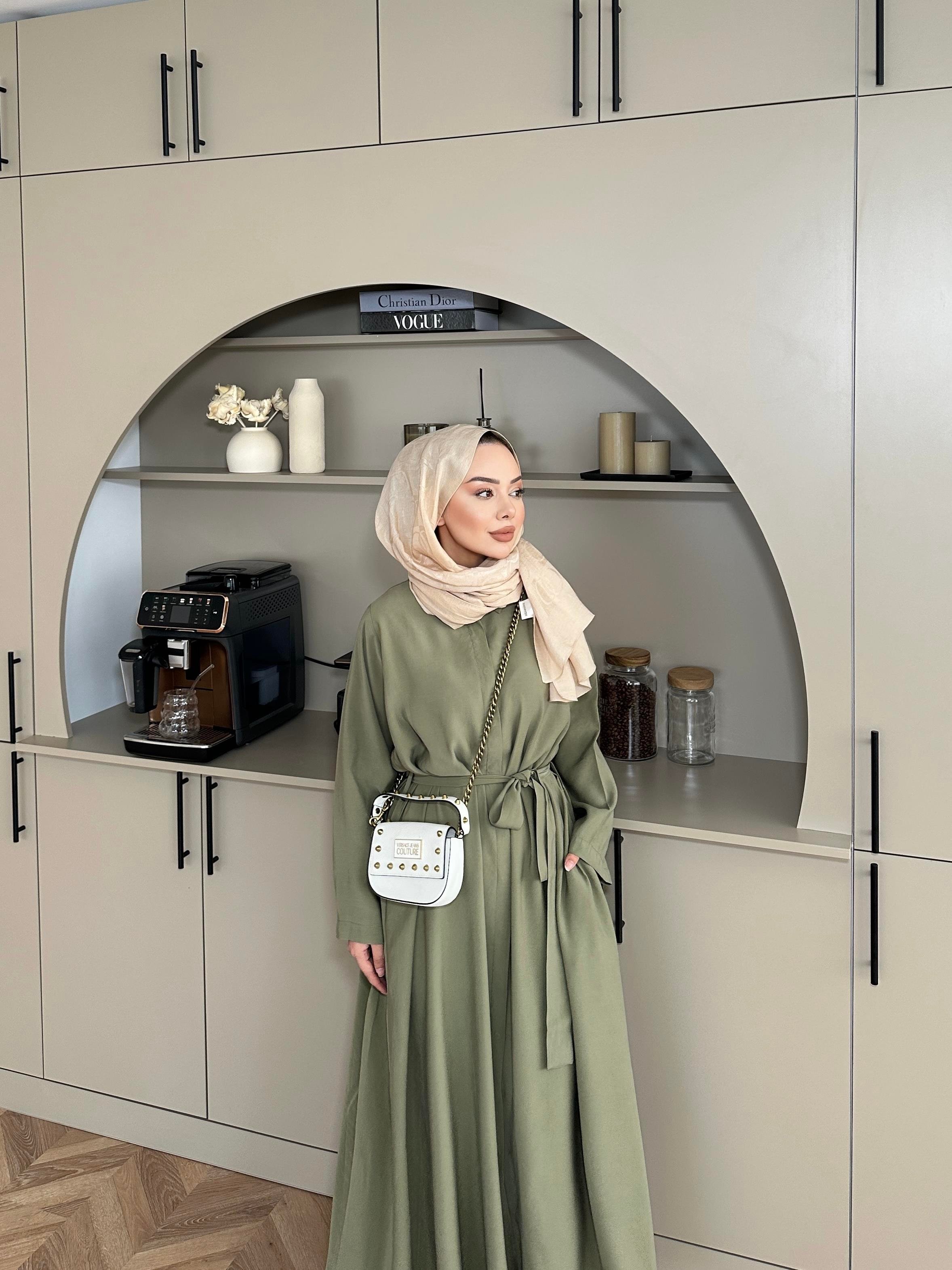 Sima Tensel Gömlek Elbise Haki