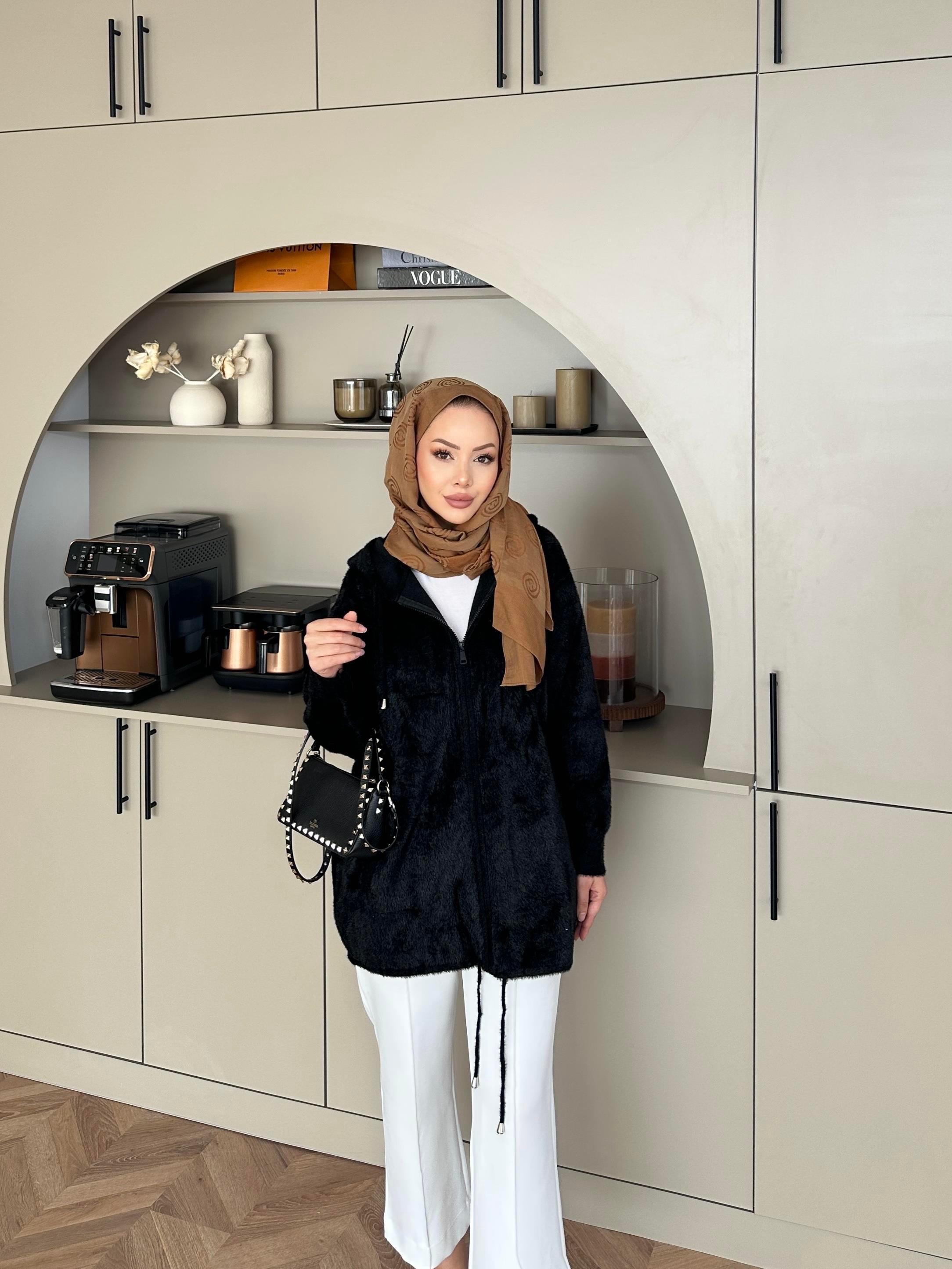 Sonya Angora Hırka Siyah