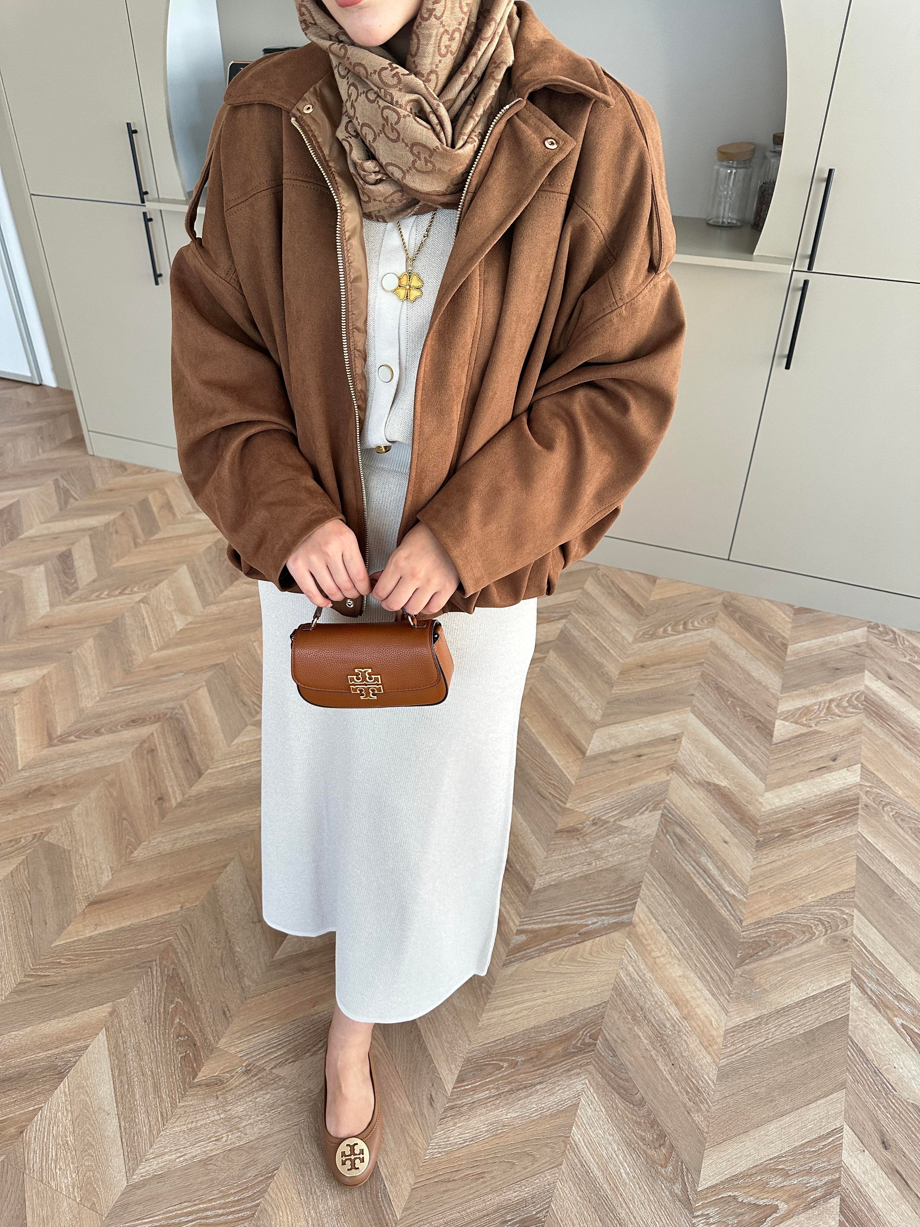 Süet Bomber Ceket Camel