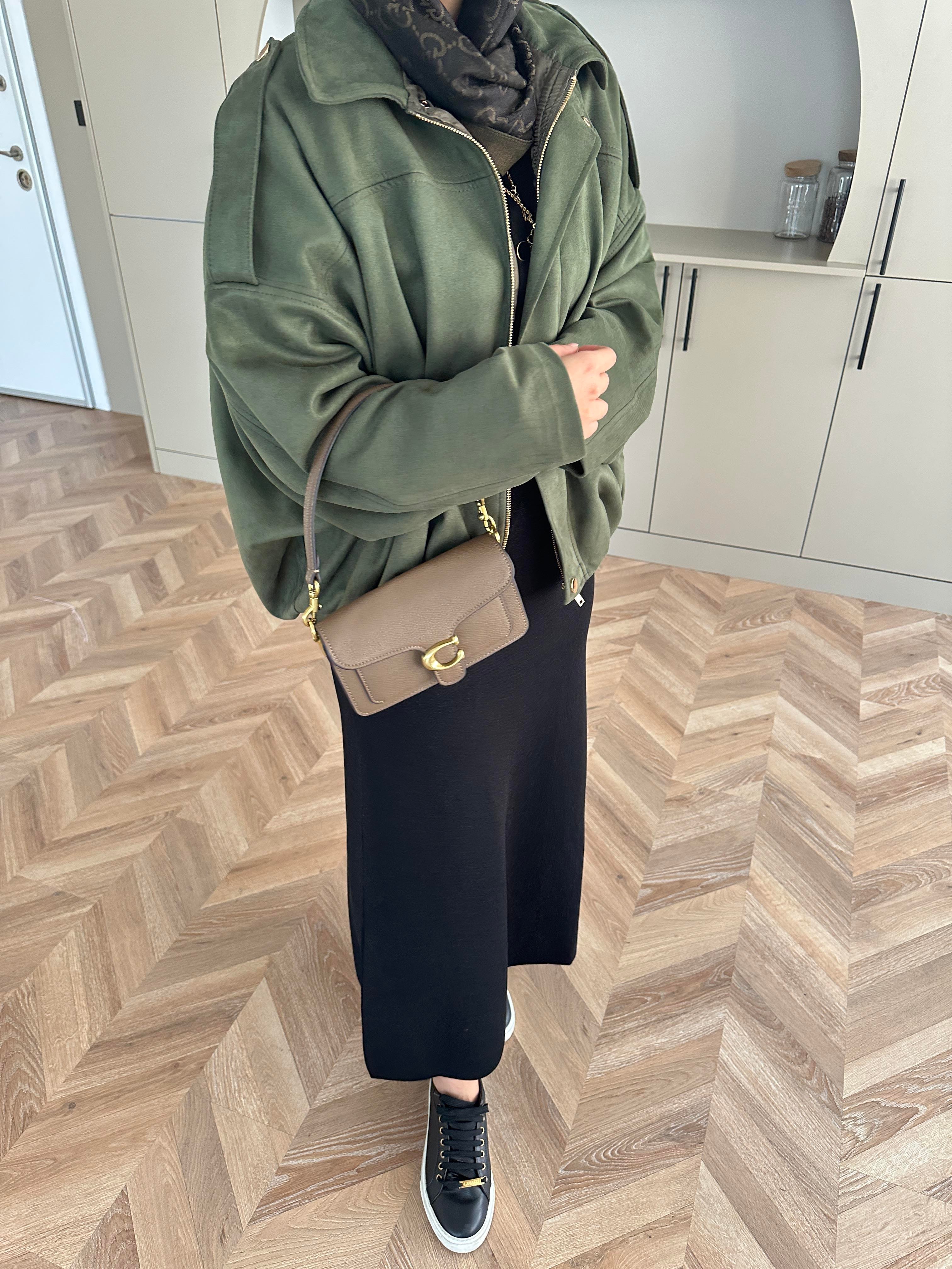 Süet Bomber Ceket Haki