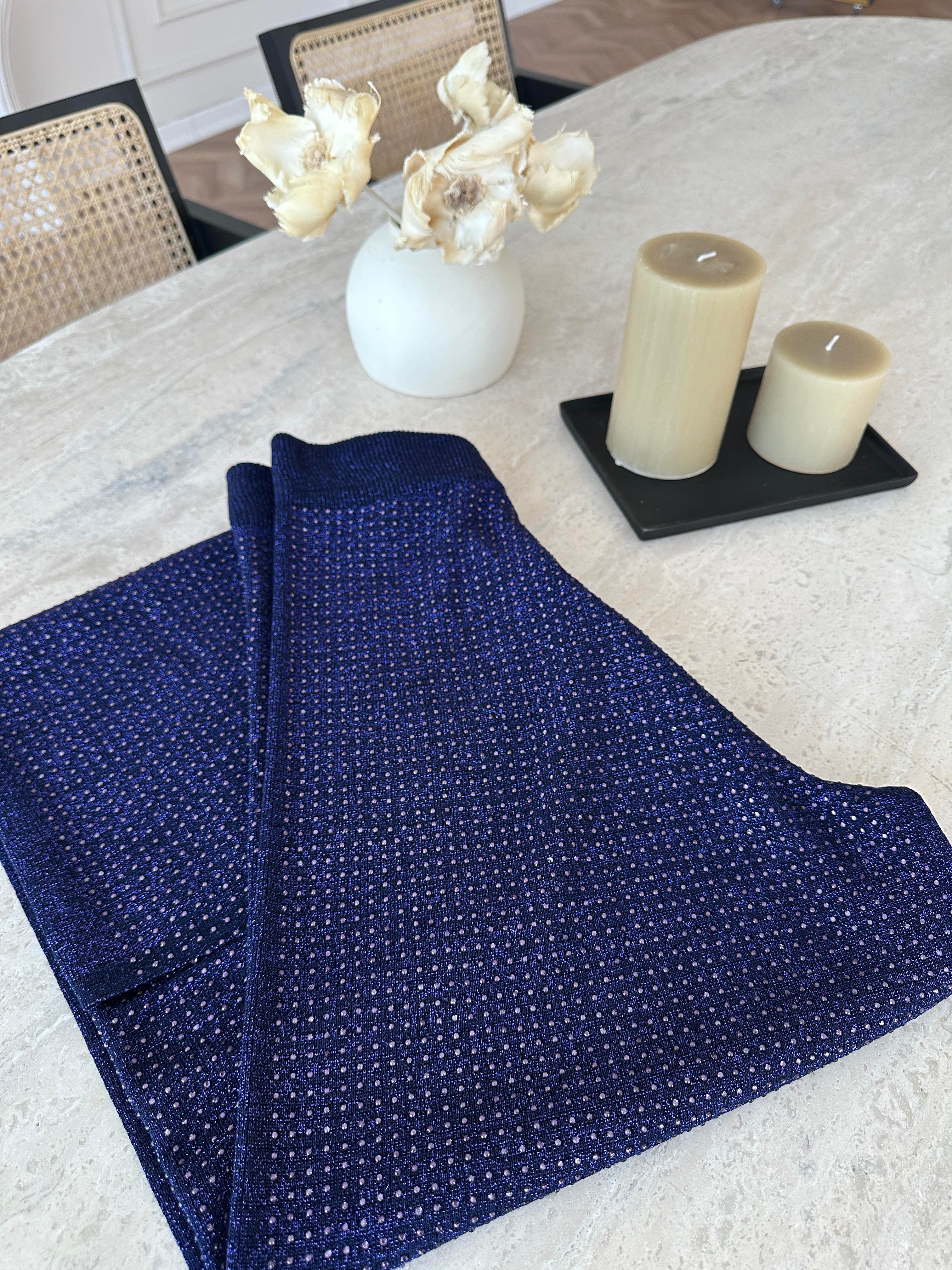 Taşlı Merserize Pantolon Lacivert