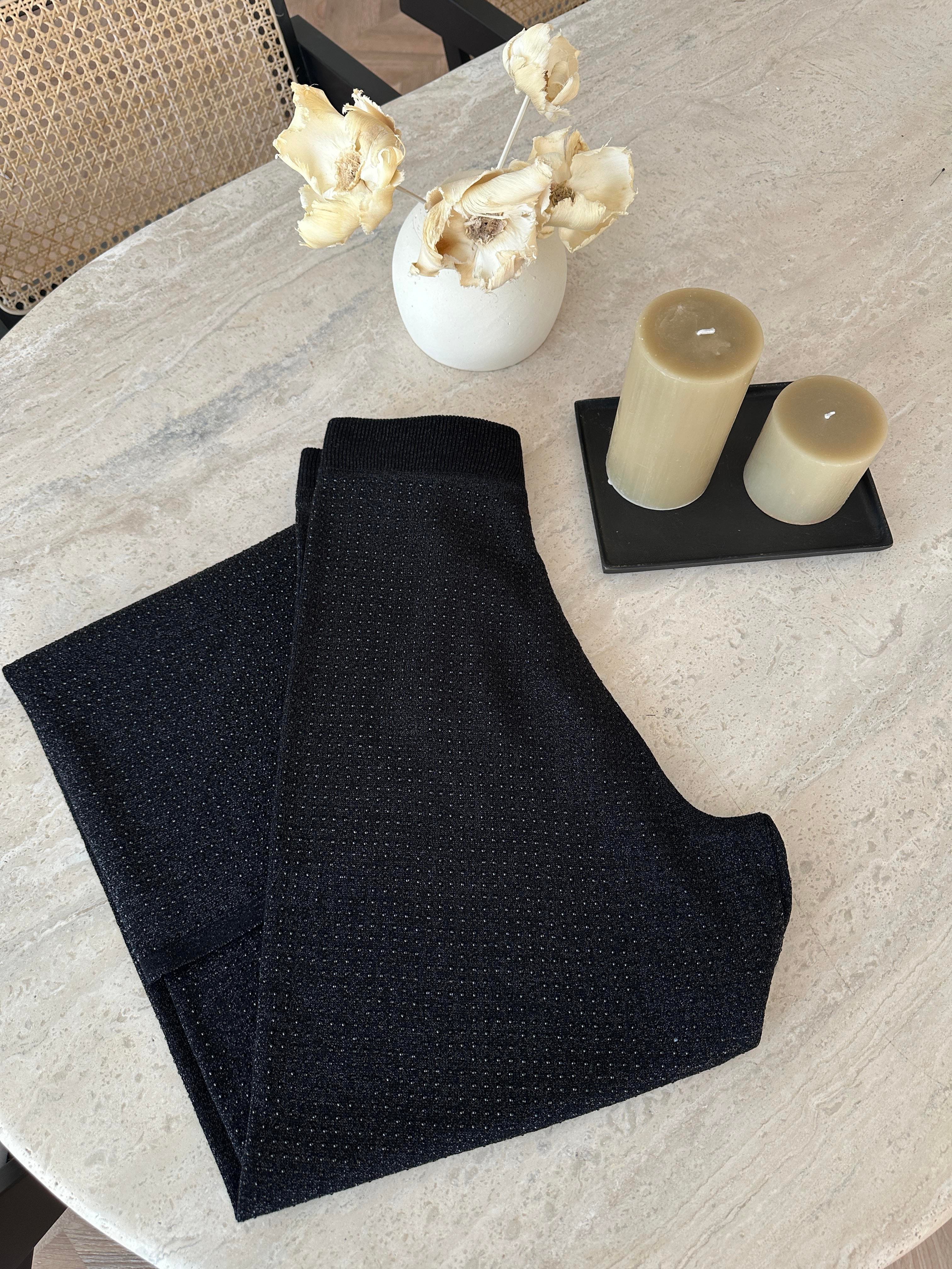 Taşlı Merserize Pantolon Siyah