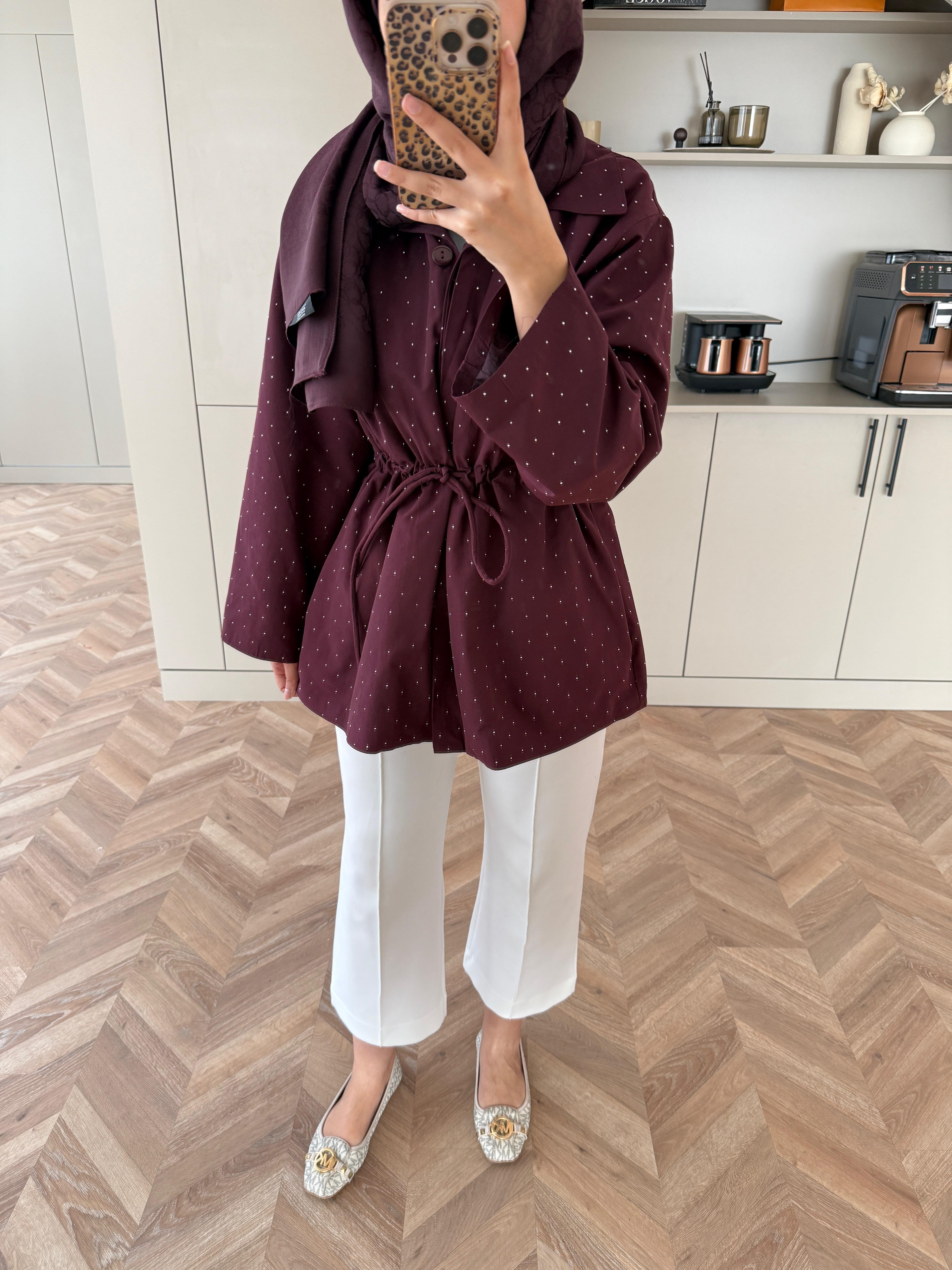 Taşlı Trenç Mürdüm