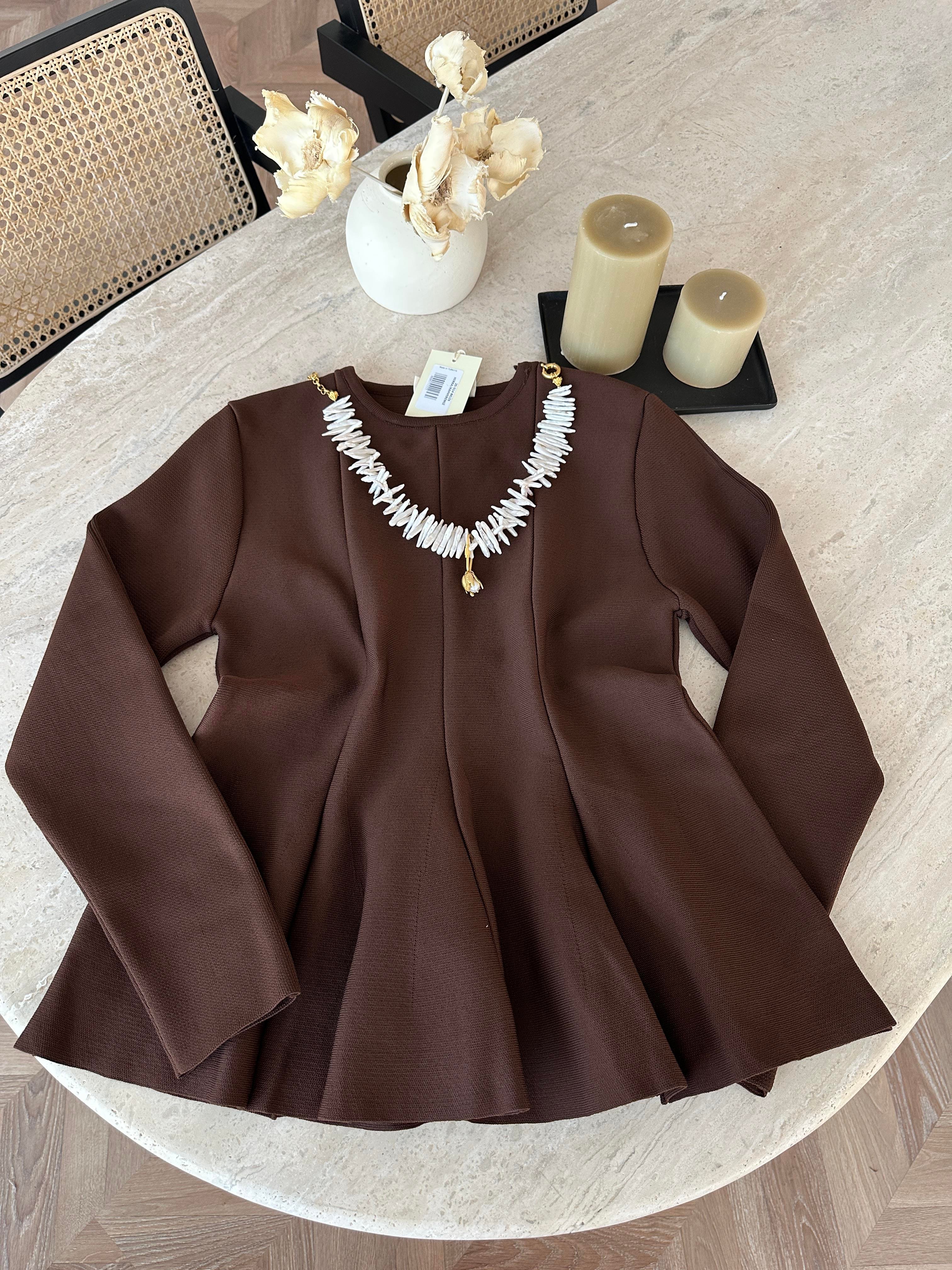 Tate Çelik Örme Kazak Kahve